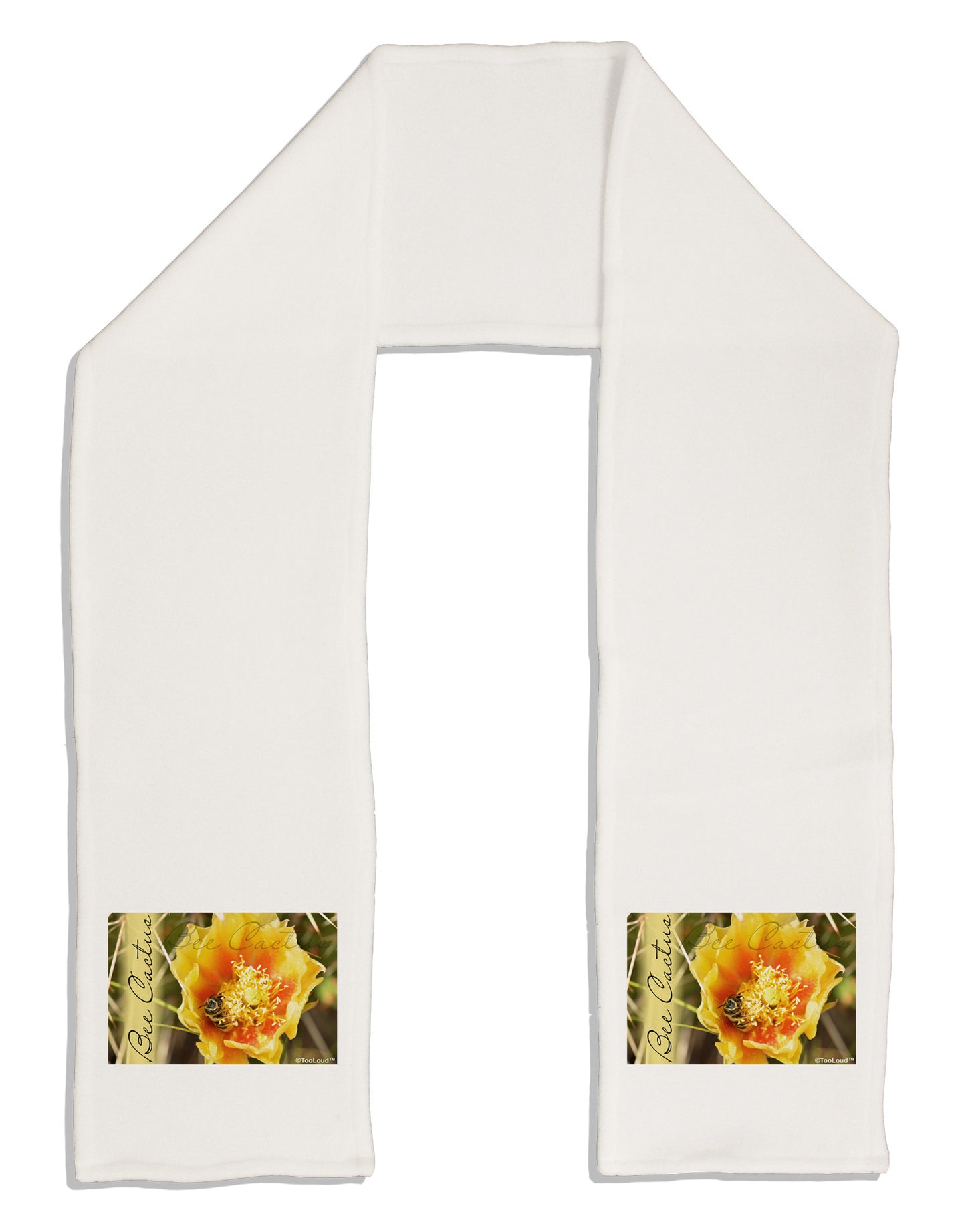 Bee Cactus with Text Adult Fleece 64" Scarf-TooLoud-White-One-Size-Adult-Davson Sales