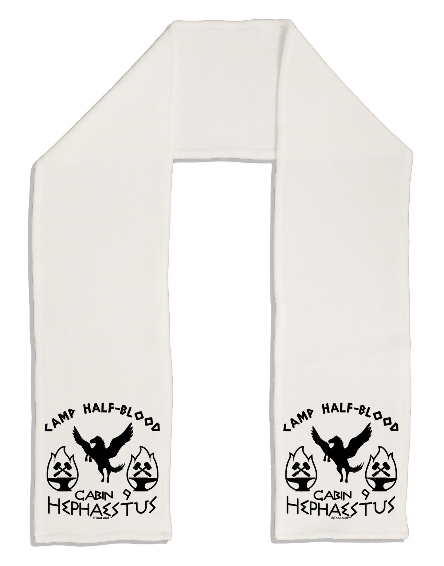 Cabin 9 Hephaestus Half Blood Adult Fleece 64" Scarf-TooLoud-White-One-Size-Adult-Davson Sales