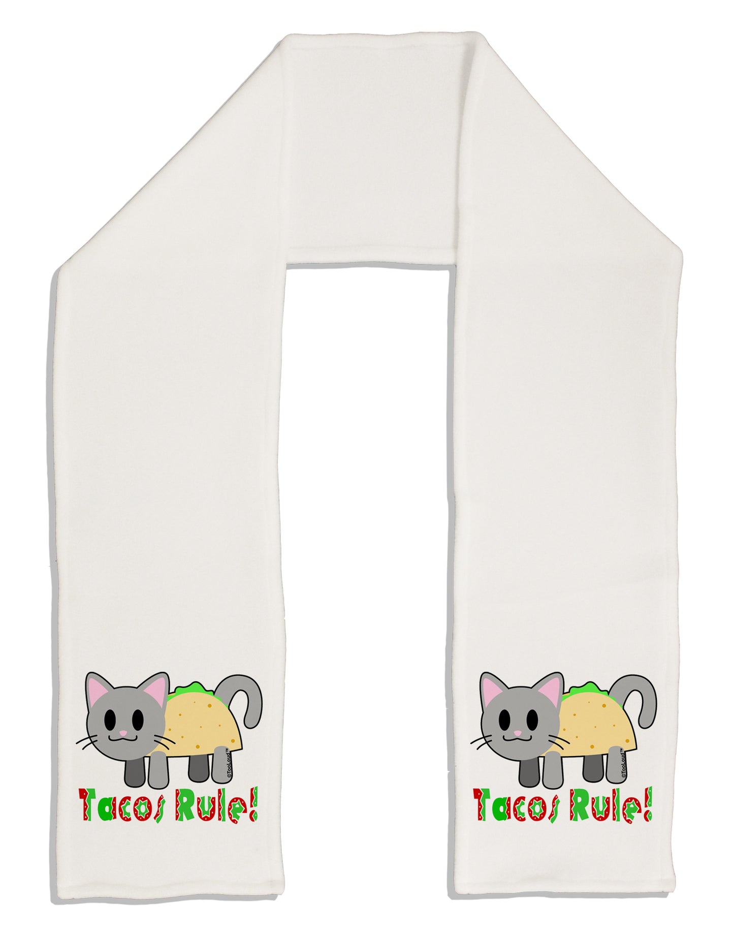 Tacos Rule Taco Cat Design Adult Fleece 64" Scarf by TooLoud-TooLoud-White-One-Size-Adult-Davson Sales