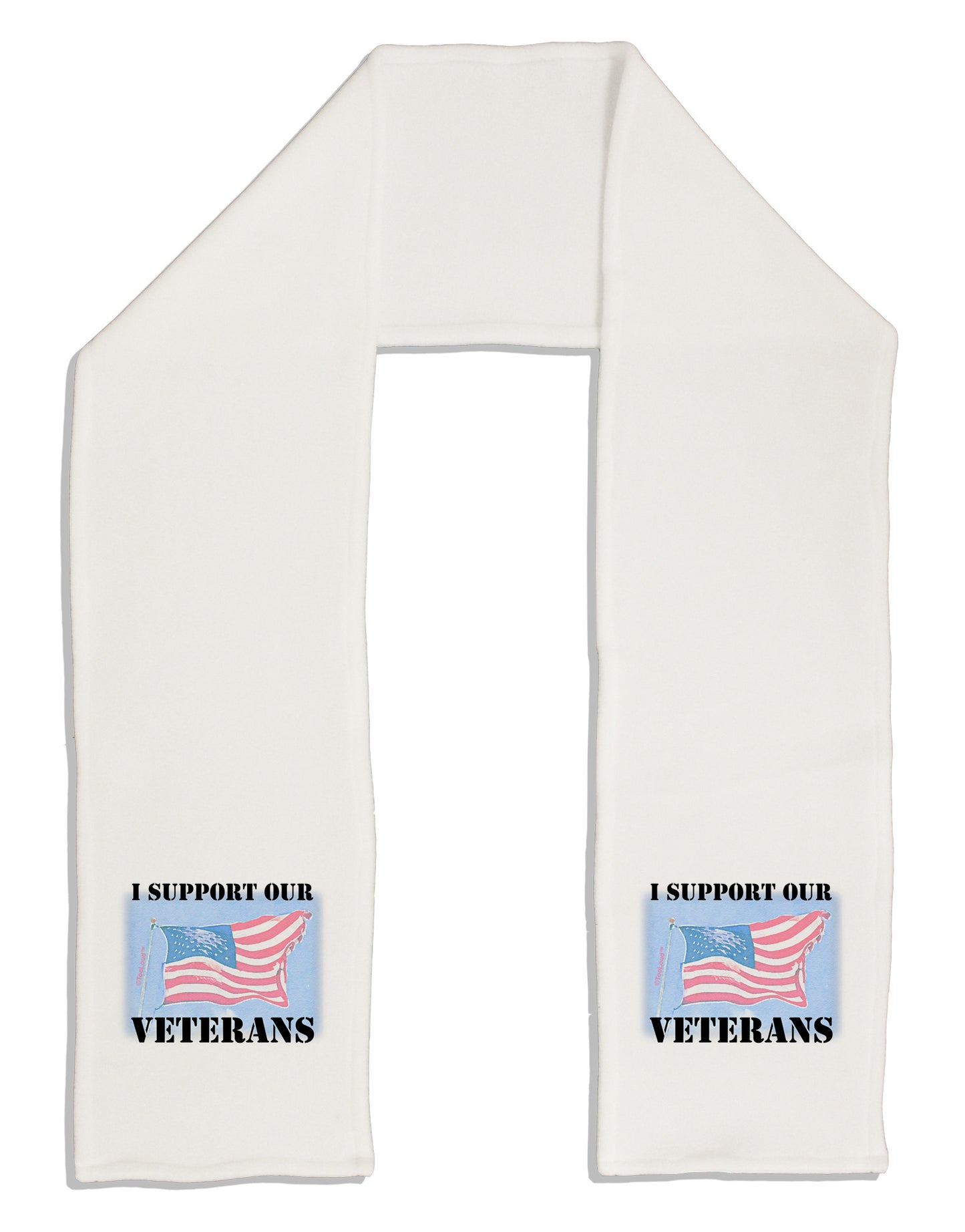 Support Our Veterans Adult Fleece 64" Scarf-TooLoud-White-One-Size-Adult-Davson Sales