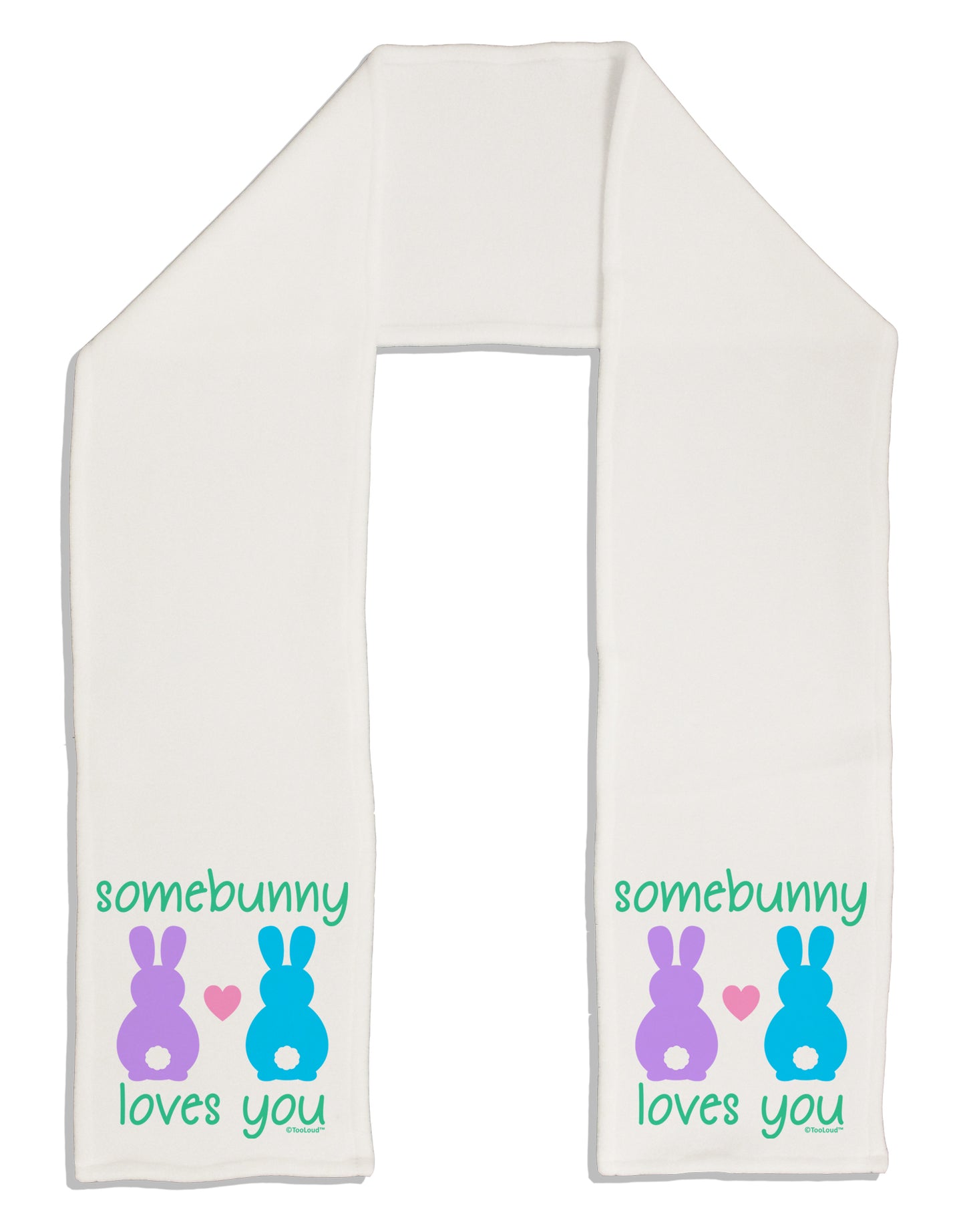 Somebunny Loves You Adult Fleece 64" Scarf by TooLoud-TooLoud-White-One-Size-Adult-Davson Sales