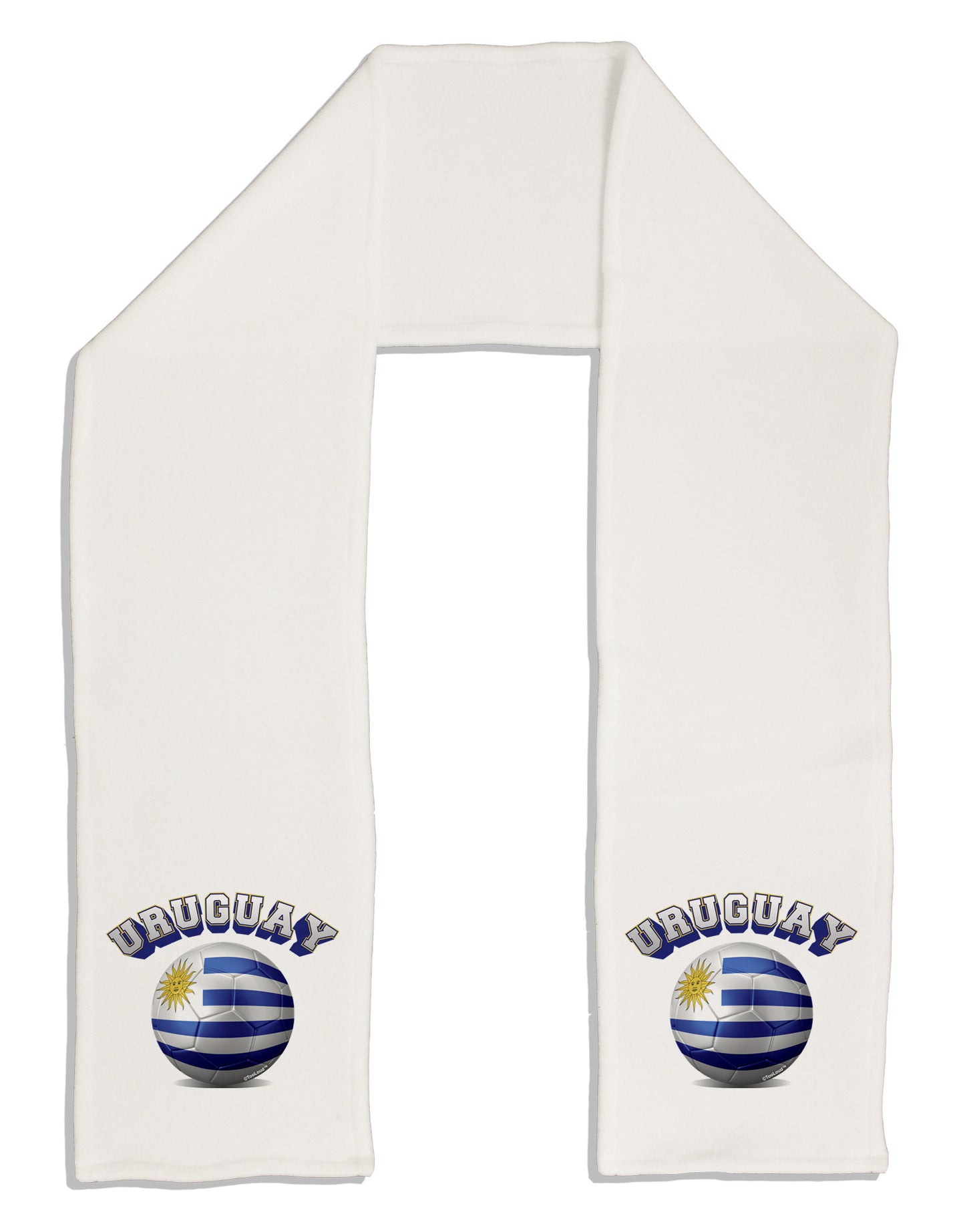 Soccer Ball Flag - Uruguay Adult Fleece 64" Scarf-TooLoud-White-One-Size-Adult-Davson Sales
