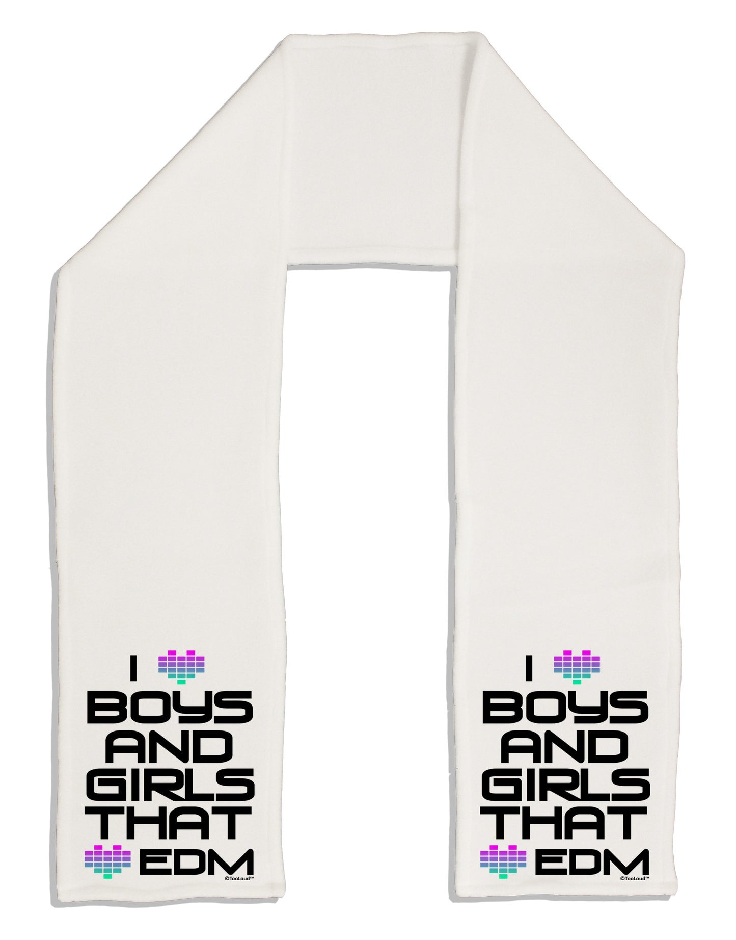 I Heart Boys and Girls That Heart EDM Adult Fleece 64" Scarf-TooLoud-White-One-Size-Adult-Davson Sales