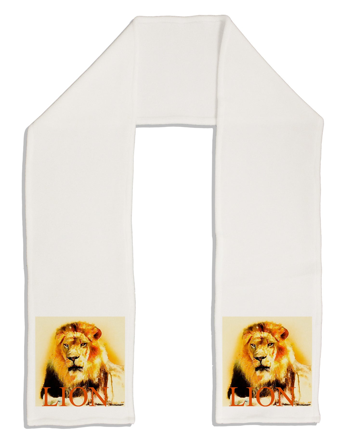 Lion Watercolor 4 Text Adult Fleece 64" Scarf-TooLoud-White-One-Size-Adult-Davson Sales