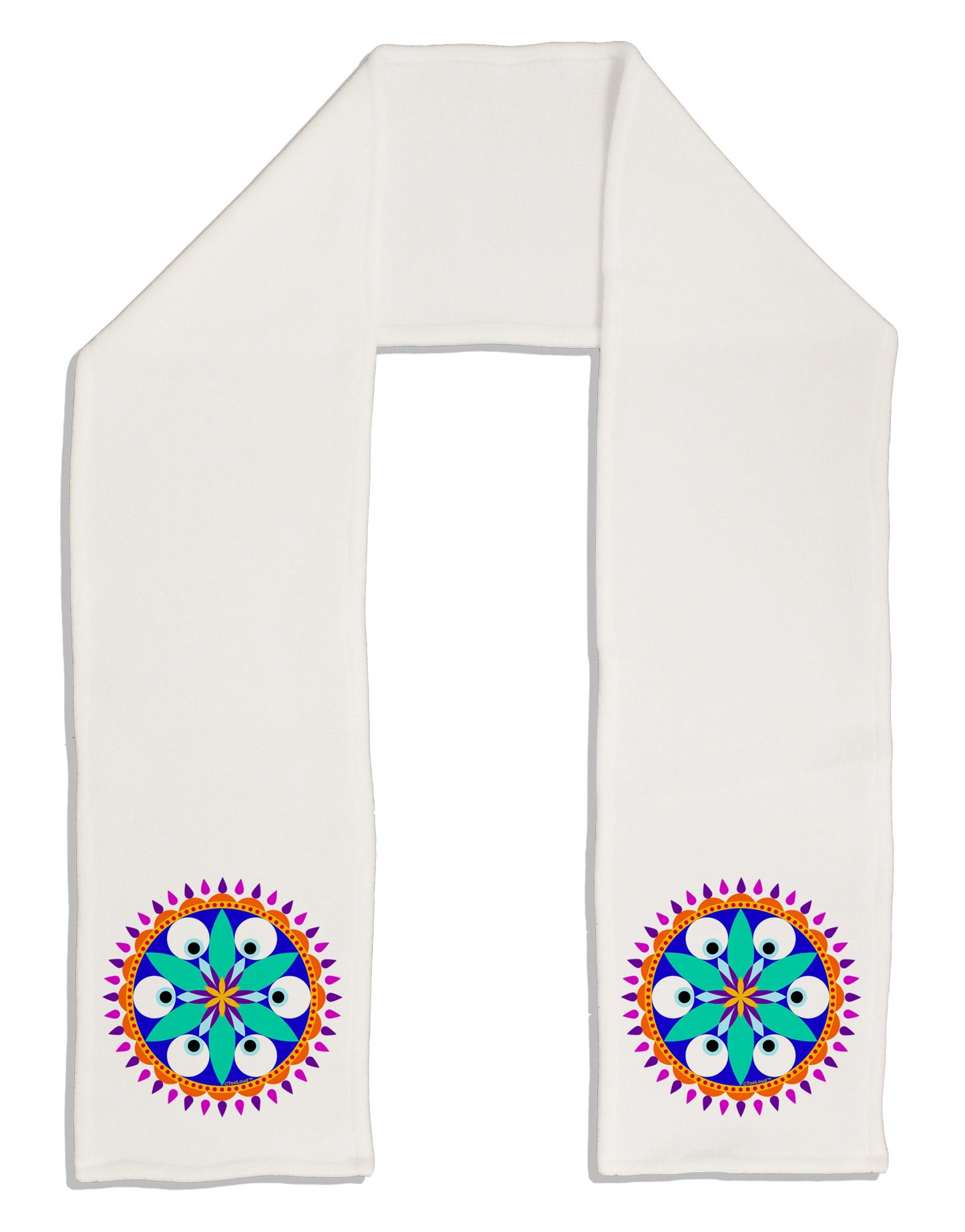 Evil Eye Protection Mandala Adult Fleece 64" Scarf by-TooLoud-White-One-Size-Adult-Davson Sales