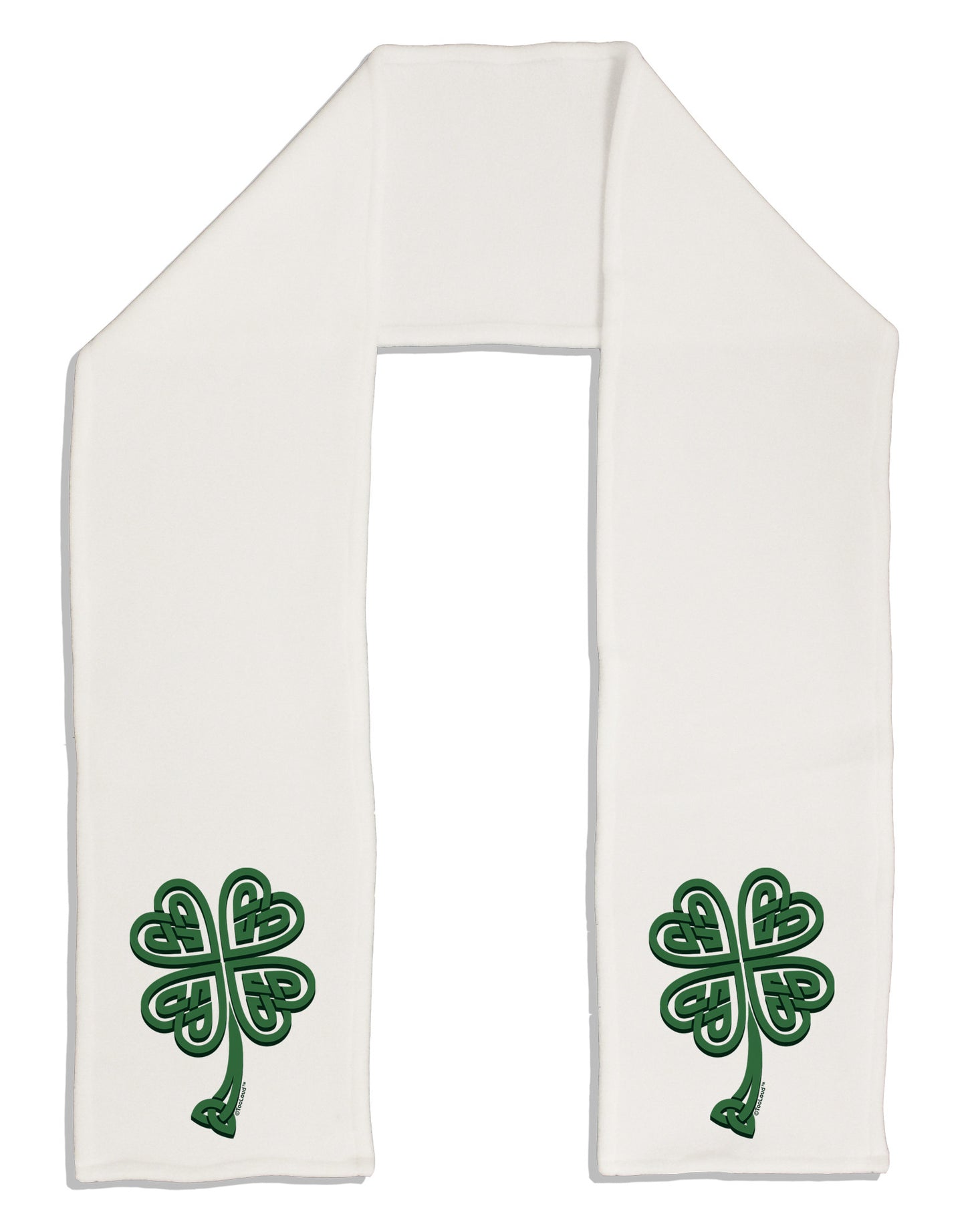3D Style Celtic Knot 4 Leaf Clover Adult Fleece 64" Scarf-TooLoud-White-One-Size-Adult-Davson Sales