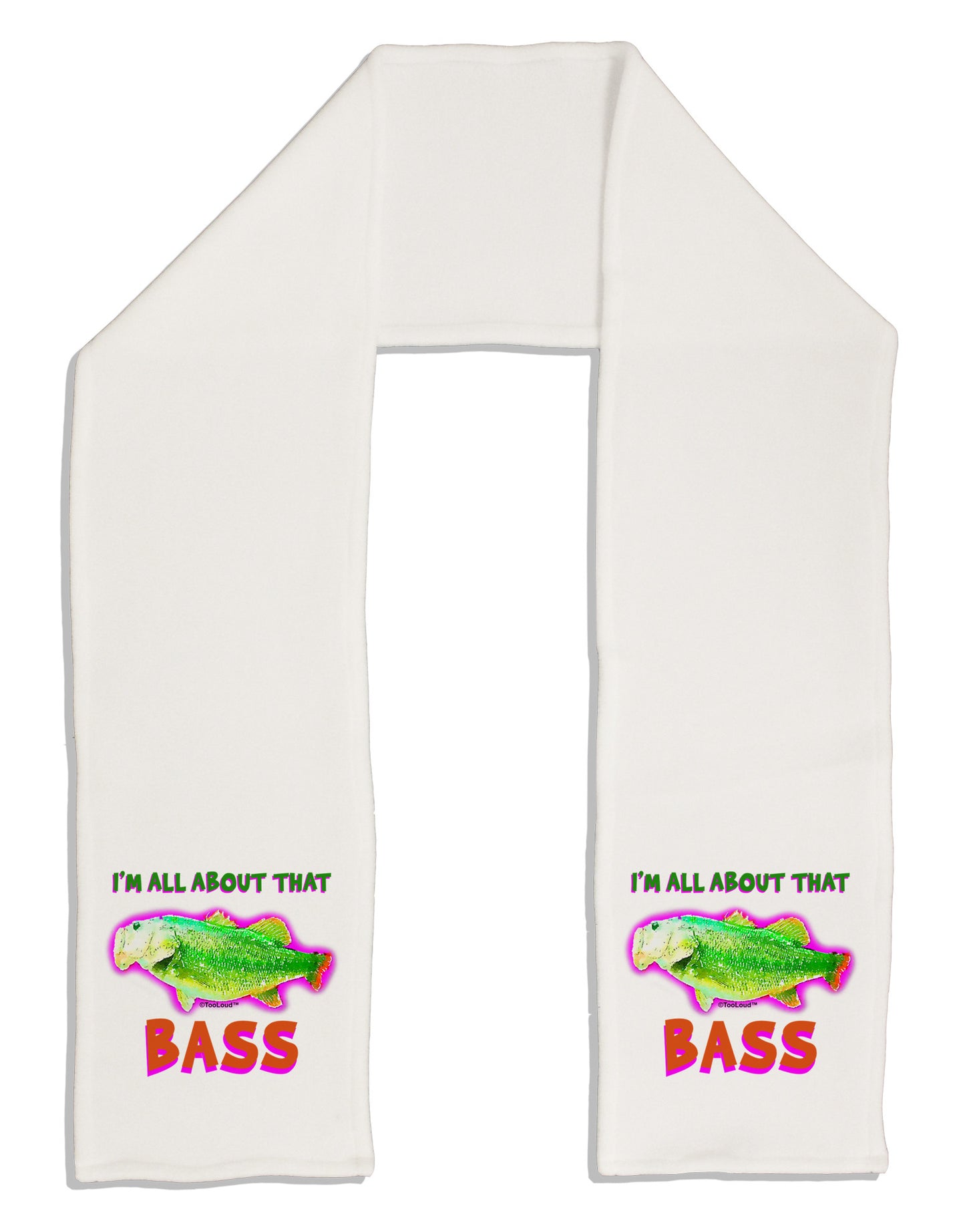 All About That Bass Fish Watercolor Adult Fleece 64" Scarf-TooLoud-White-One-Size-Adult-Davson Sales