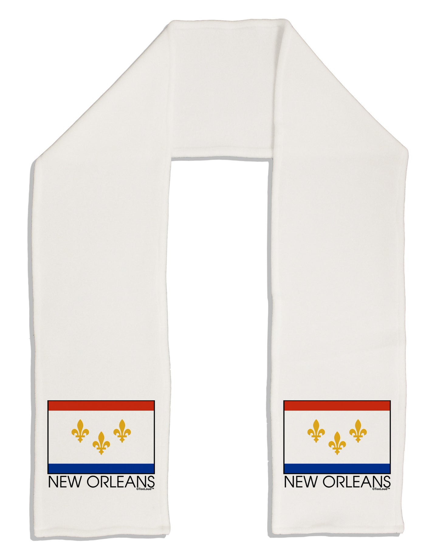 New Orleans Louisiana Flag Text Adult Fleece 64" Scarf-TooLoud-White-One-Size-Adult-Davson Sales