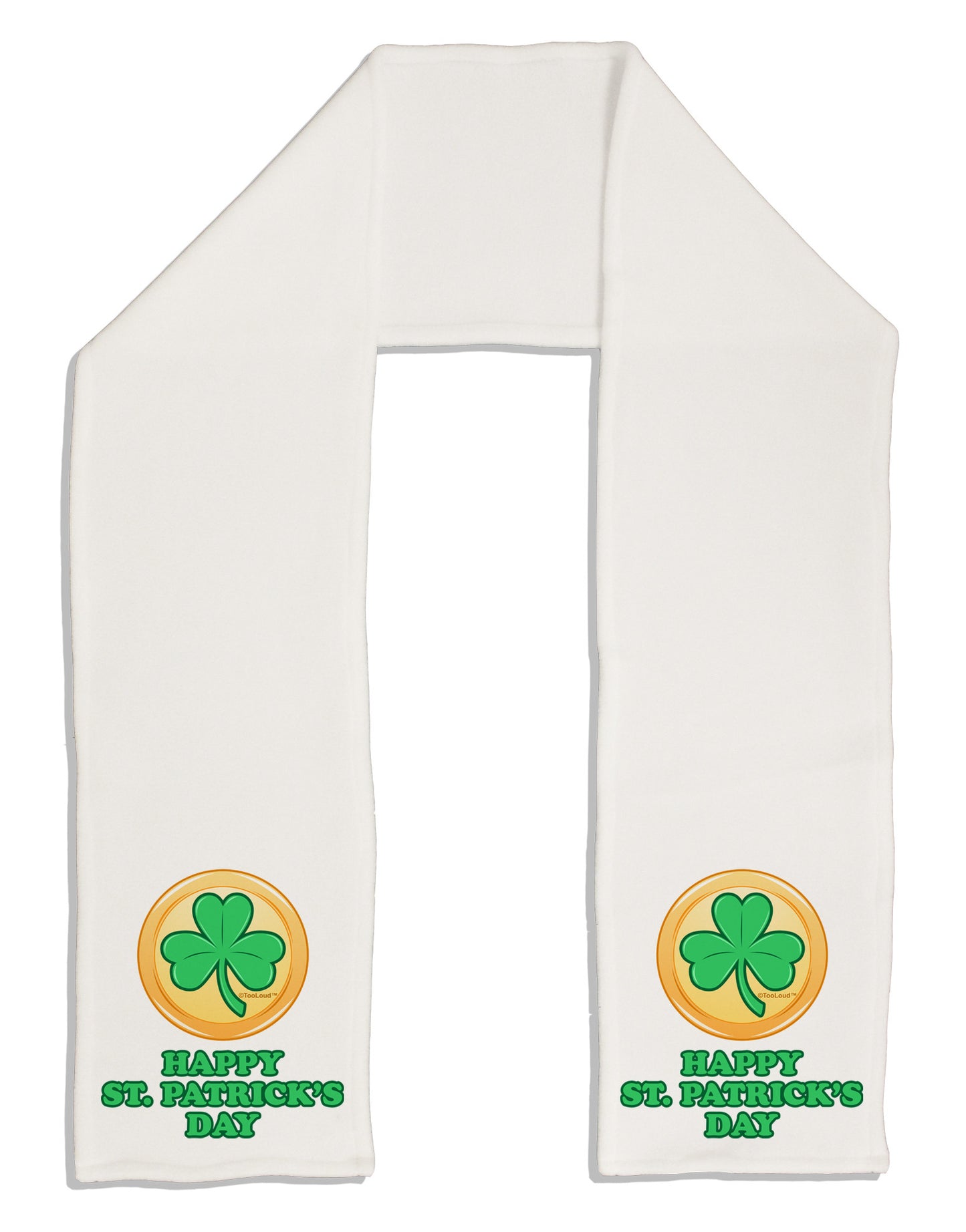 Shamrock Button - St Patrick's Day Adult Fleece 64" Scarf by TooLoud-TooLoud-White-One-Size-Adult-Davson Sales