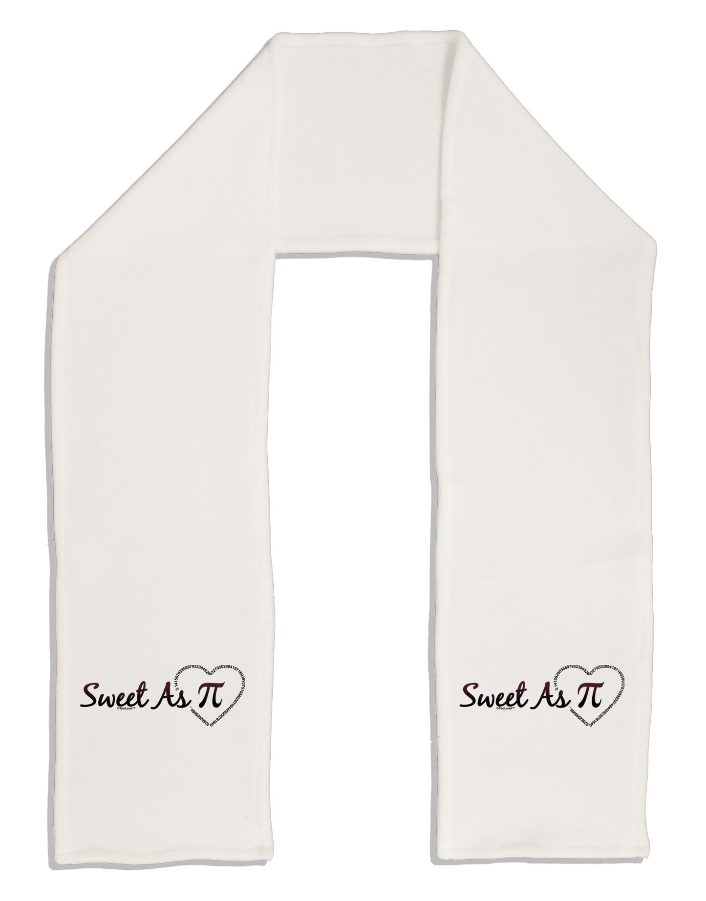 Sweet As Pi Adult Fleece 64" Scarf-TooLoud-White-One-Size-Adult-Davson Sales