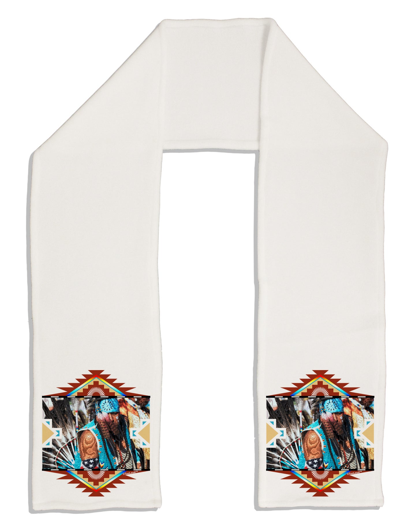 Native American Dancer 2 Adult Fleece 64" Scarf-TooLoud-White-One-Size-Adult-Davson Sales