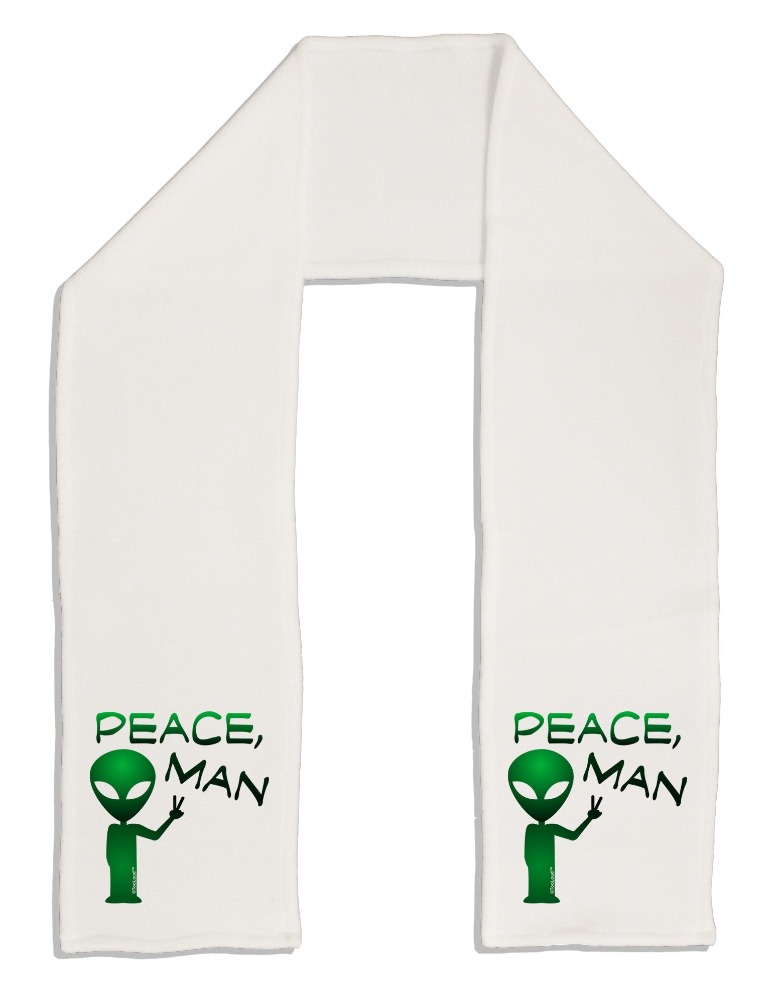 Peace Man Alien Adult Fleece 64" Scarf-TooLoud-White-One-Size-Adult-Davson Sales