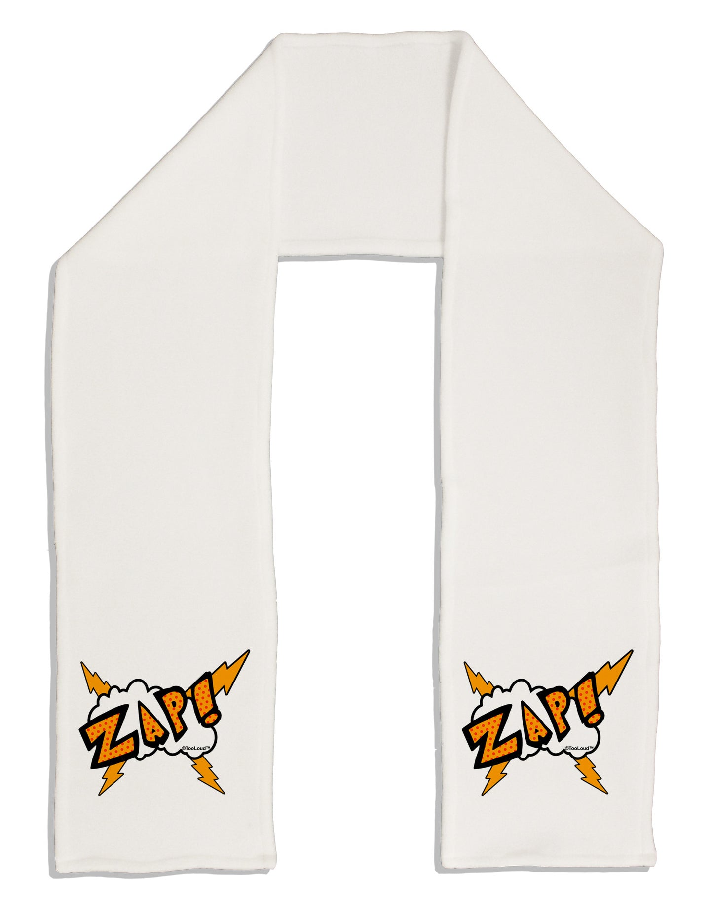 Onomatopoeia ZAP Adult Fleece 64" Scarf-TooLoud-White-One-Size-Adult-Davson Sales