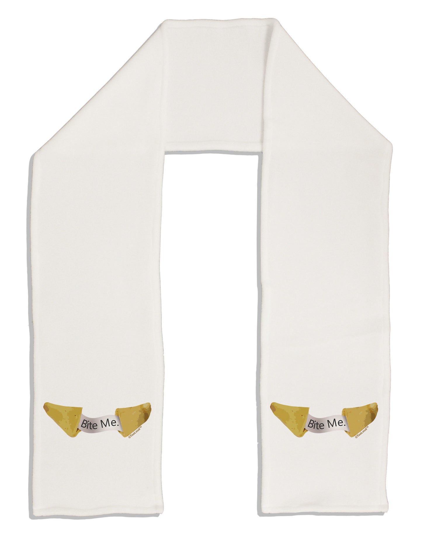 Bite Me - Fortune Cookie Adult Fleece 64" Scarf-TooLoud-White-One-Size-Adult-Davson Sales