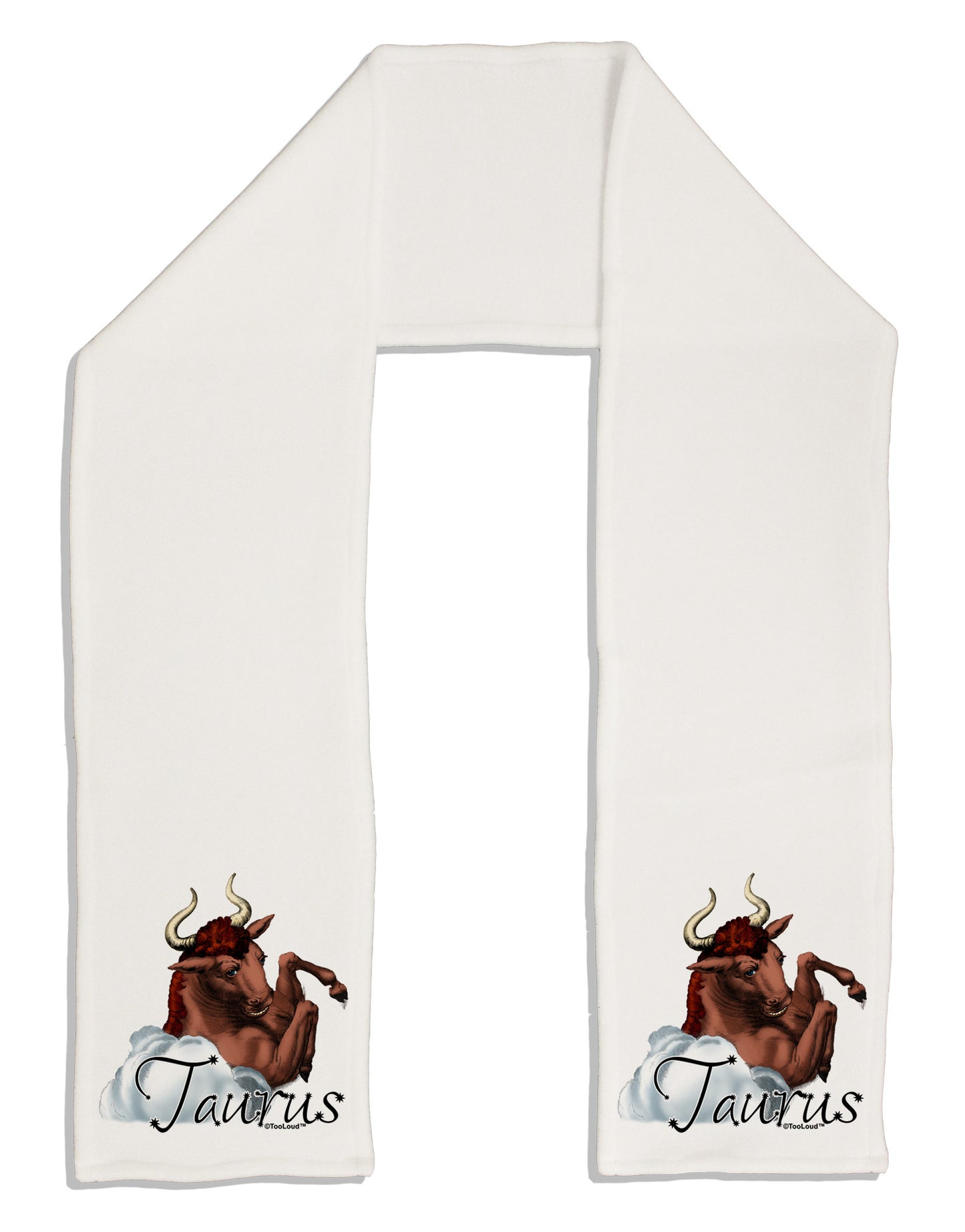 Taurus Color Illustration Adult Fleece 64" Scarf-TooLoud-White-One-Size-Adult-Davson Sales