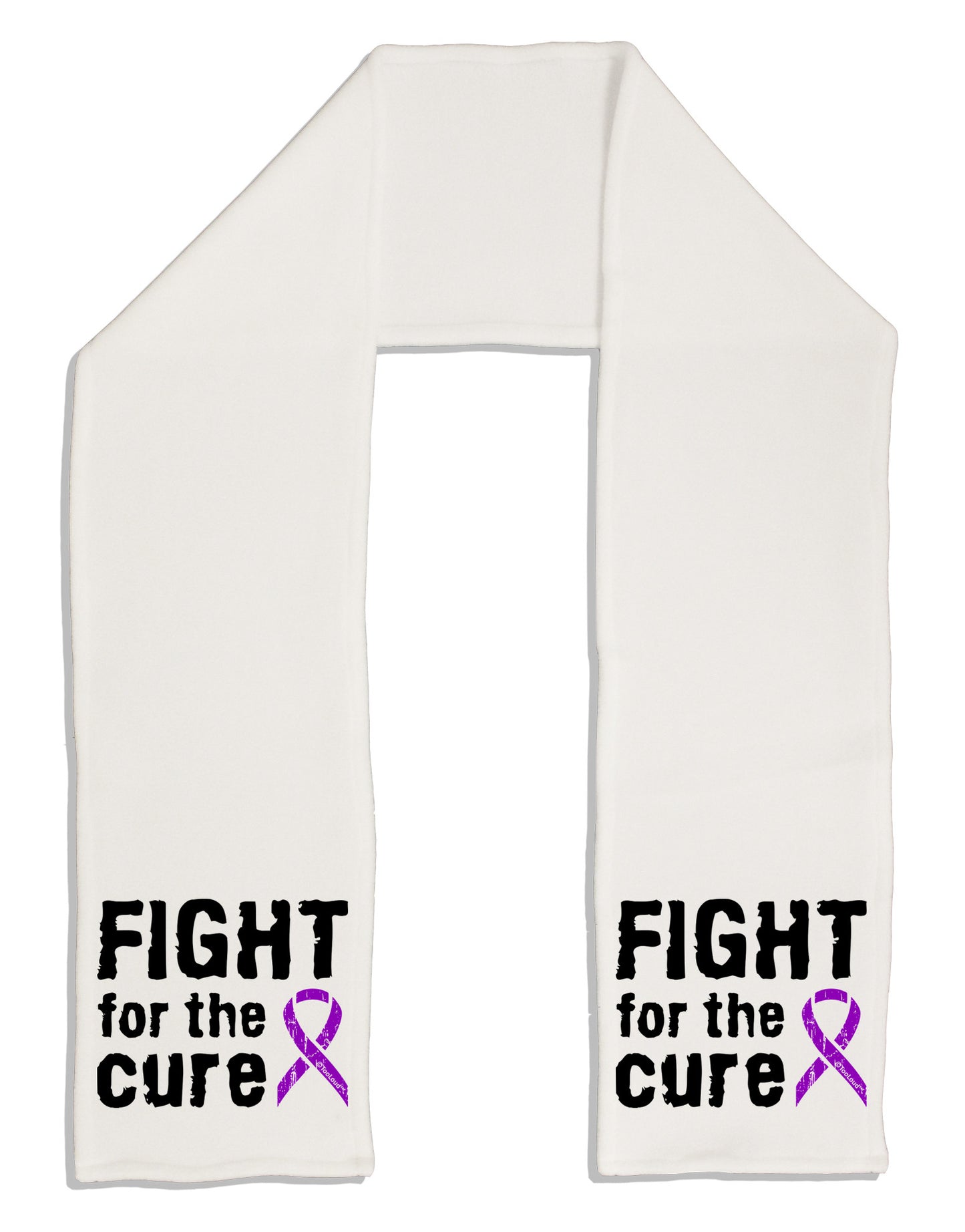 Fight for the Cure - Purple Ribbon Crohn’s Disease Adult Fleece 64" Scarf-TooLoud-White-One-Size-Adult-Davson Sales