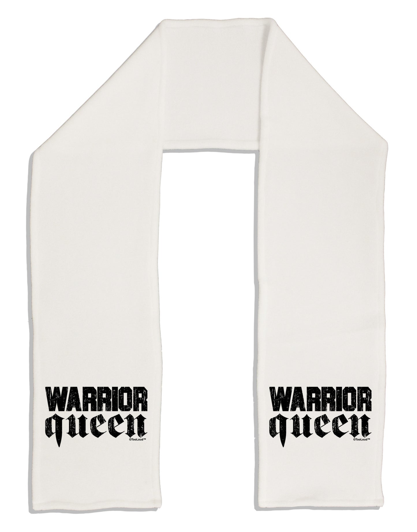 Warrior Queen Script Adult Fleece 64" Scarf-TooLoud-White-One-Size-Adult-Davson Sales