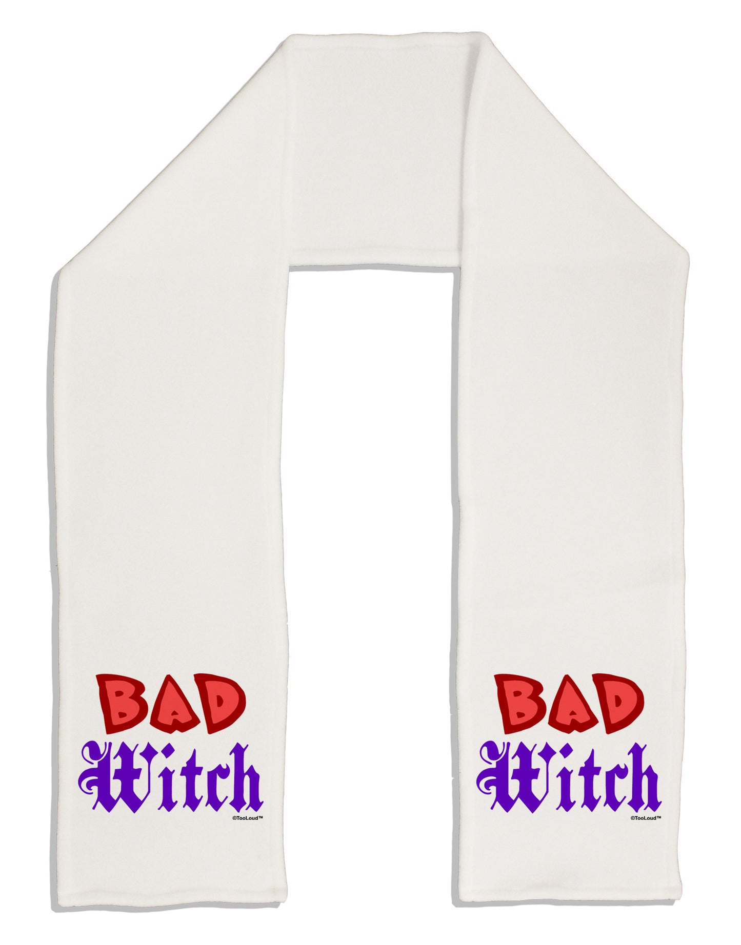 Bad Witch Color Red Adult Fleece 64" Scarf-TooLoud-White-One-Size-Adult-Davson Sales