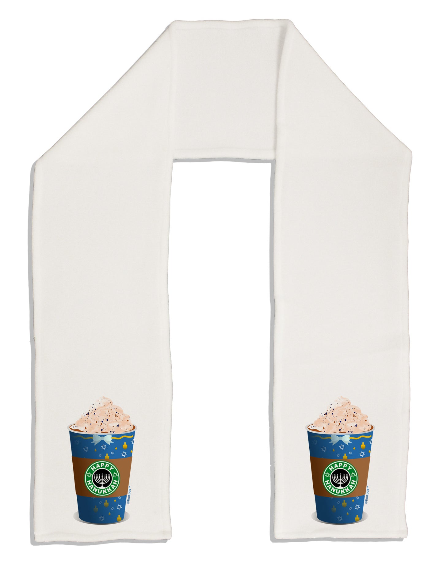 Happy Hanukkah Latte Cup Adult Fleece 64" Scarf-TooLoud-White-One-Size-Adult-Davson Sales