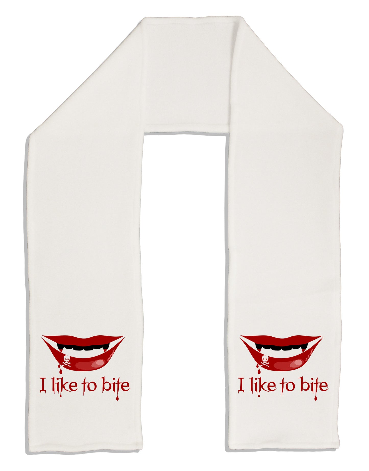Like to Bite Adult Fleece 64" Scarf-TooLoud-White-One-Size-Adult-Davson Sales