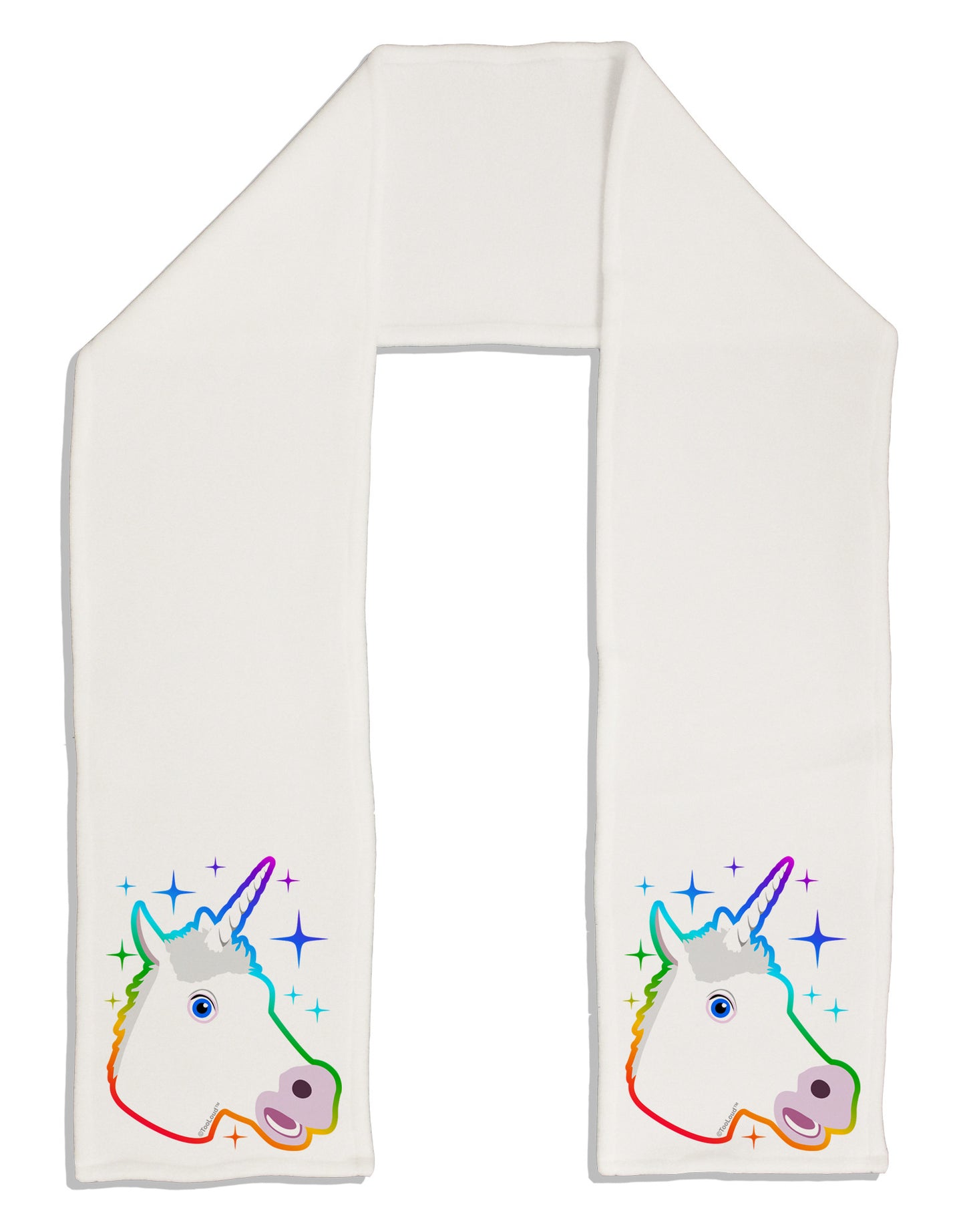 Magical Rainbow Sparkle Unicorn Adult Fleece 64" Scarf-TooLoud-White-One-Size-Adult-Davson Sales