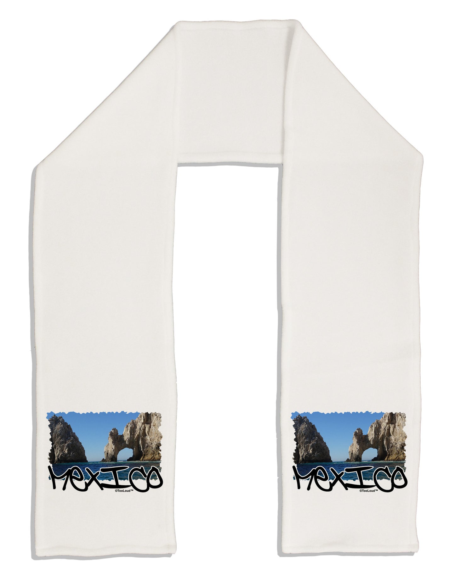 Mexico - Islands Cut-out Adult Fleece 64" Scarf-TooLoud-White-One-Size-Adult-Davson Sales