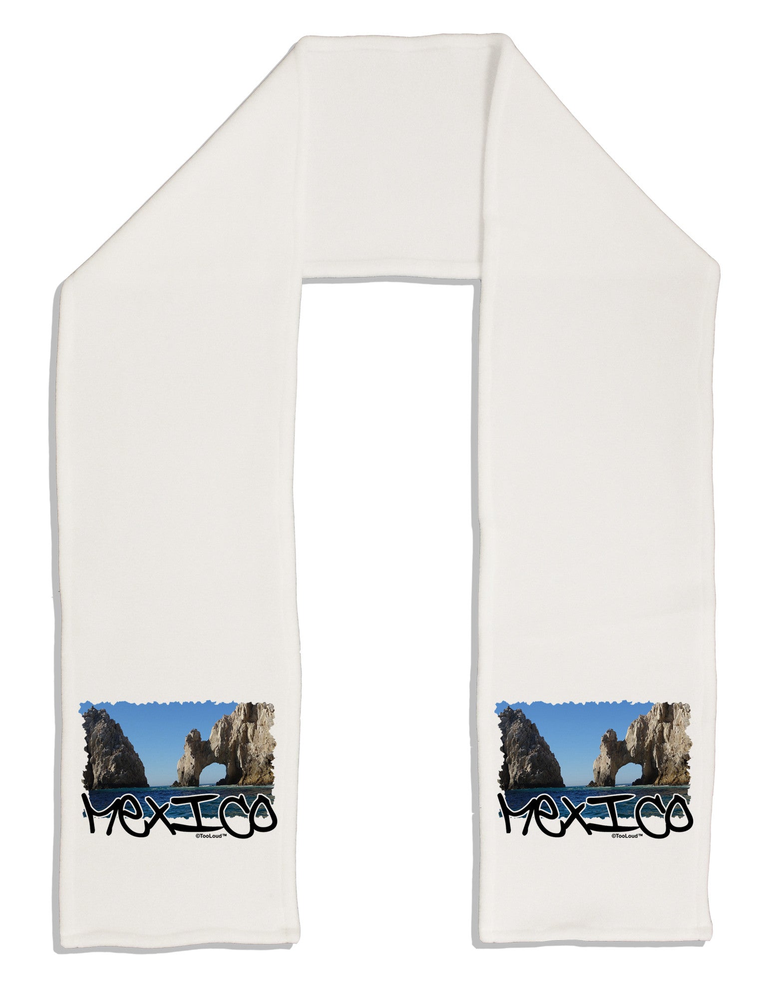 Mexico - Islands Cut-out Adult Fleece 64" Scarf-TooLoud-White-One-Size-Adult-Davson Sales