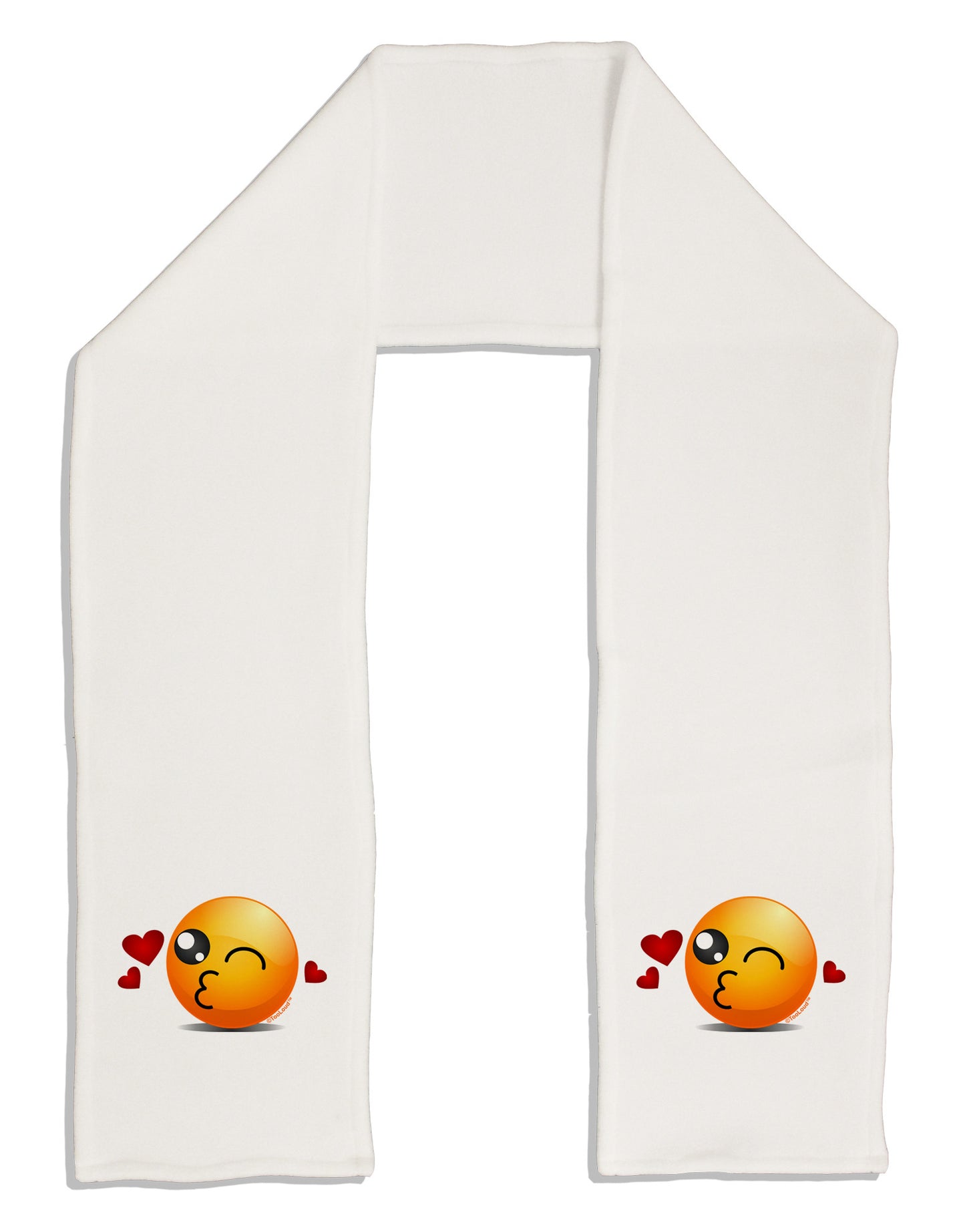 Kissy Face Emoji Adult Fleece 64" Scarf-TooLoud-White-One-Size-Adult-Davson Sales