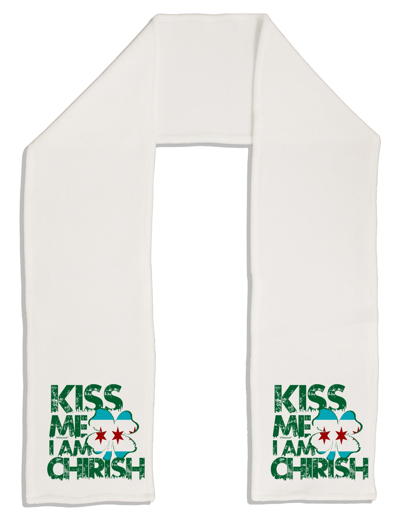 Kiss Me I'm Chirish Adult Fleece 64" Scarf by TooLoud-Clothing-TooLoud-White-One-Size-Adult-Davson Sales