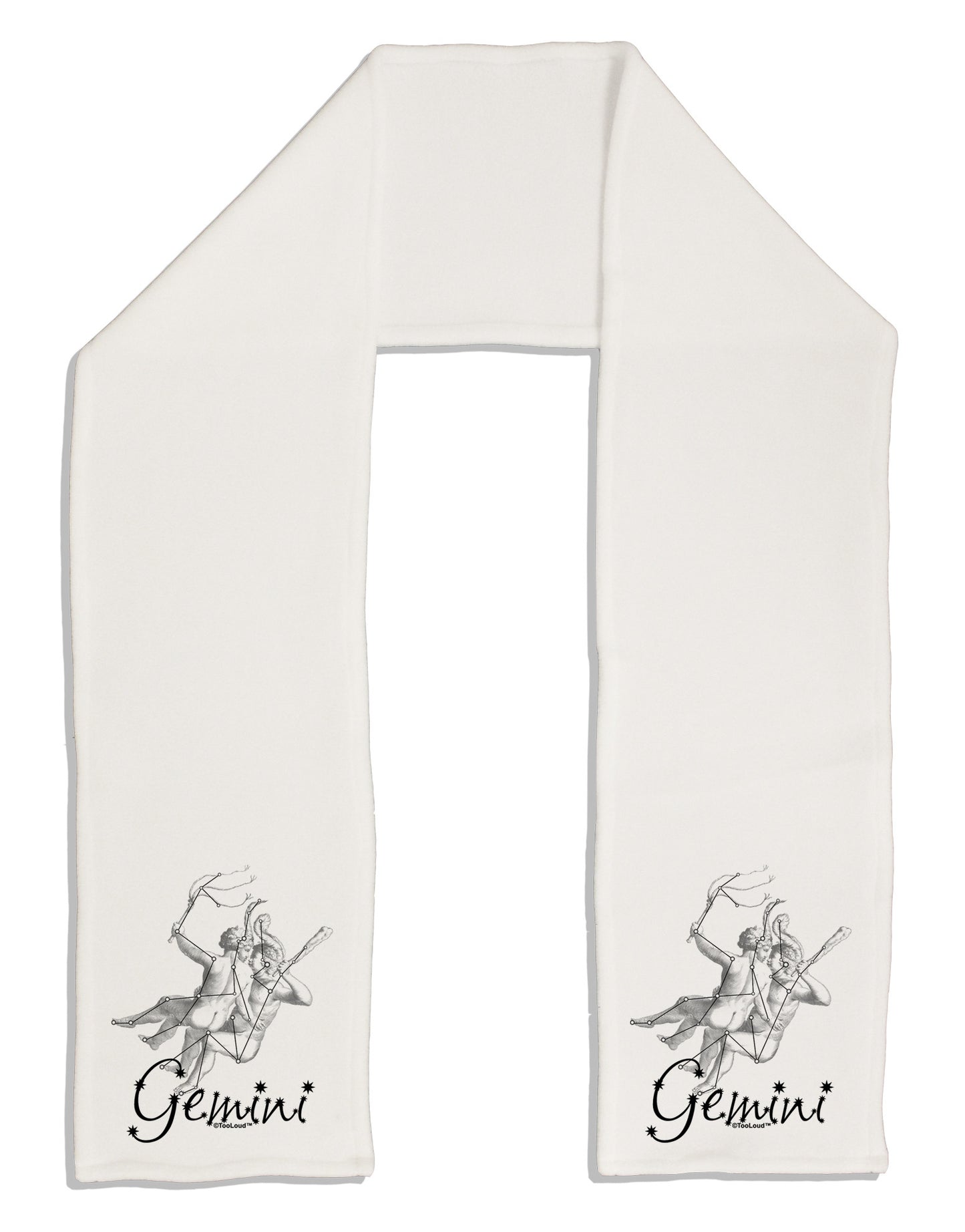 Gemini Constellation Adult Fleece 64" Scarf-TooLoud-White-One-Size-Adult-Davson Sales