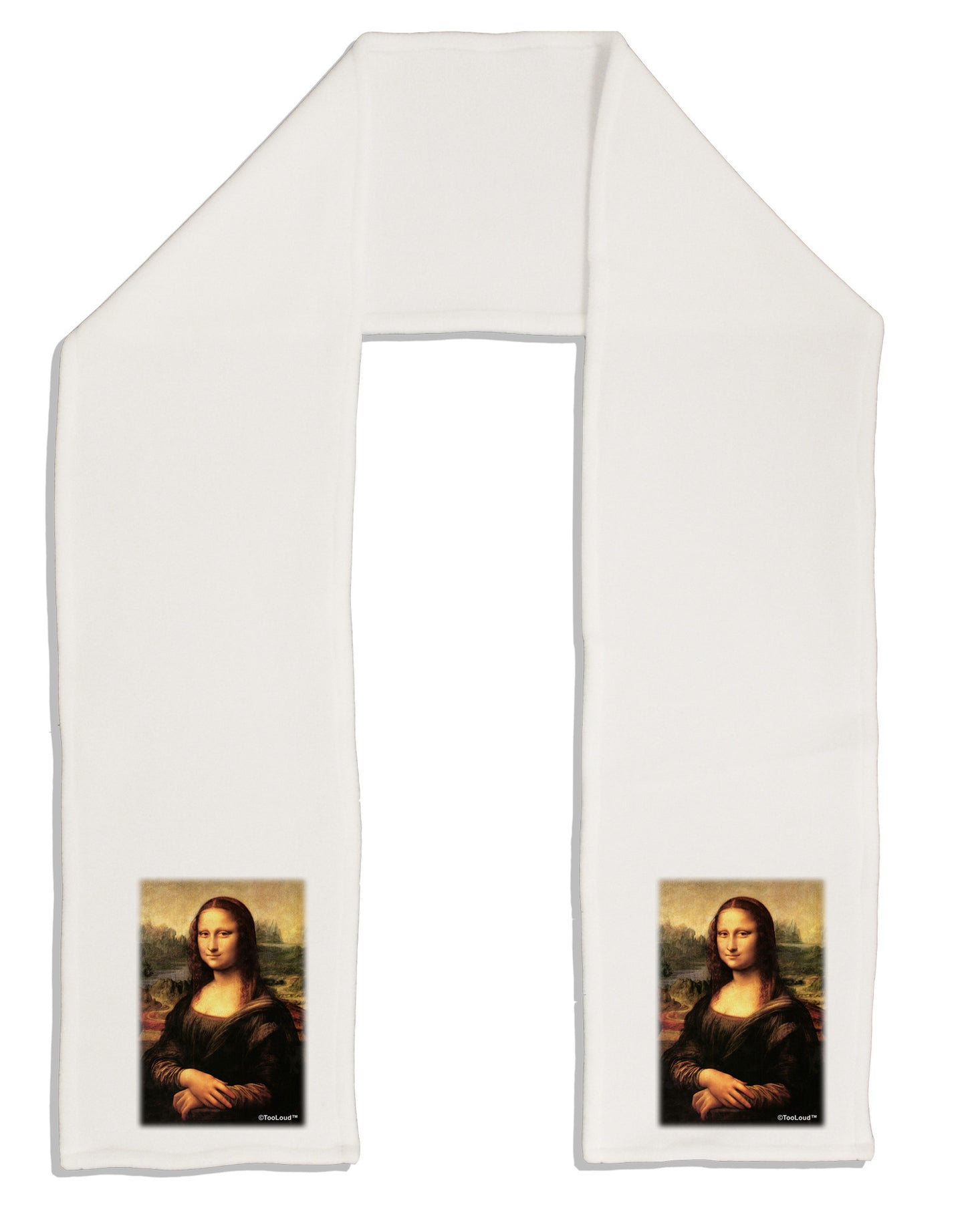 Mona Painting Adult Fleece 64" Scarf-TooLoud-White-One-Size-Adult-Davson Sales
