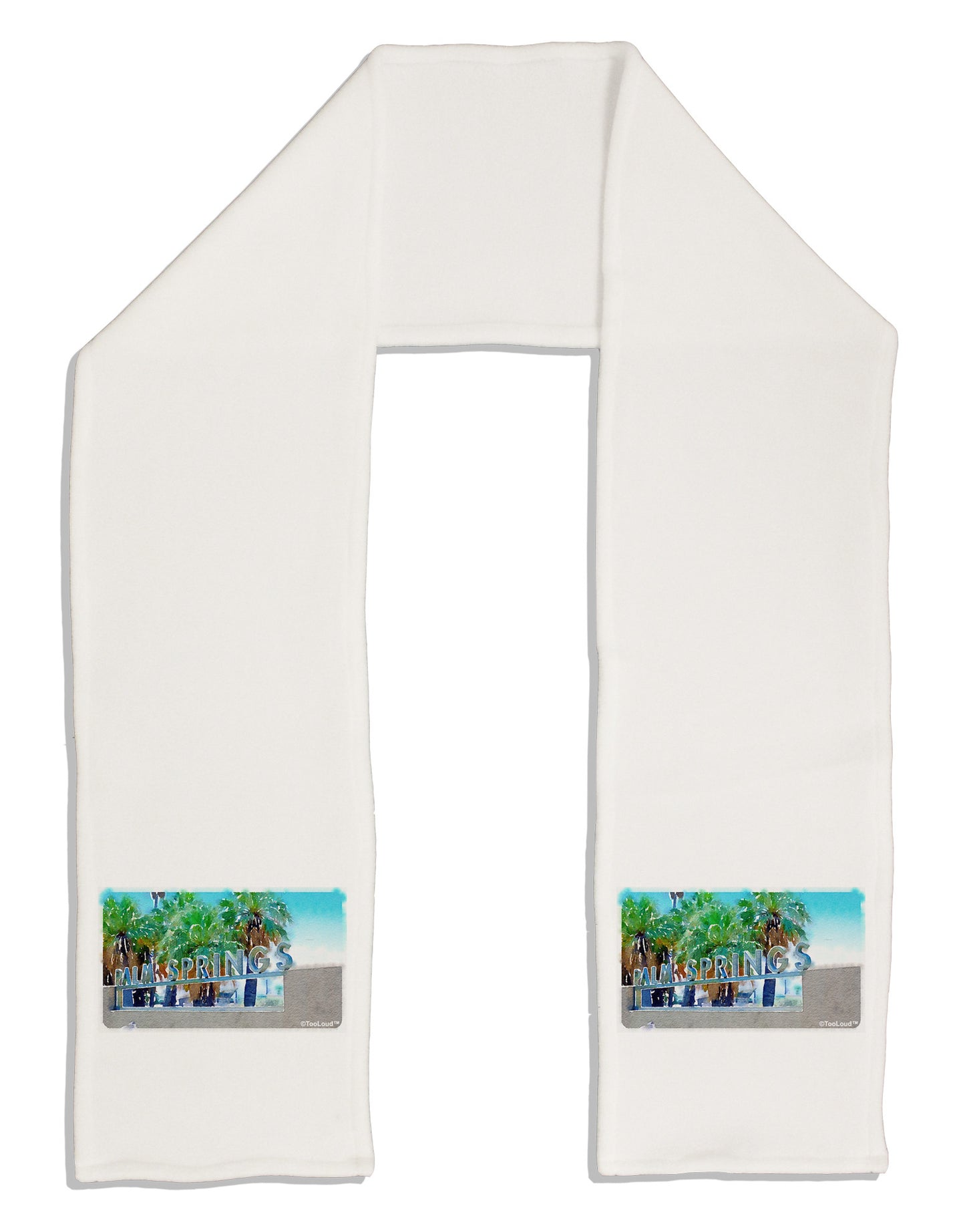 Palm Springs Watercolor Adult Fleece 64" Scarf-TooLoud-White-One-Size-Adult-Davson Sales