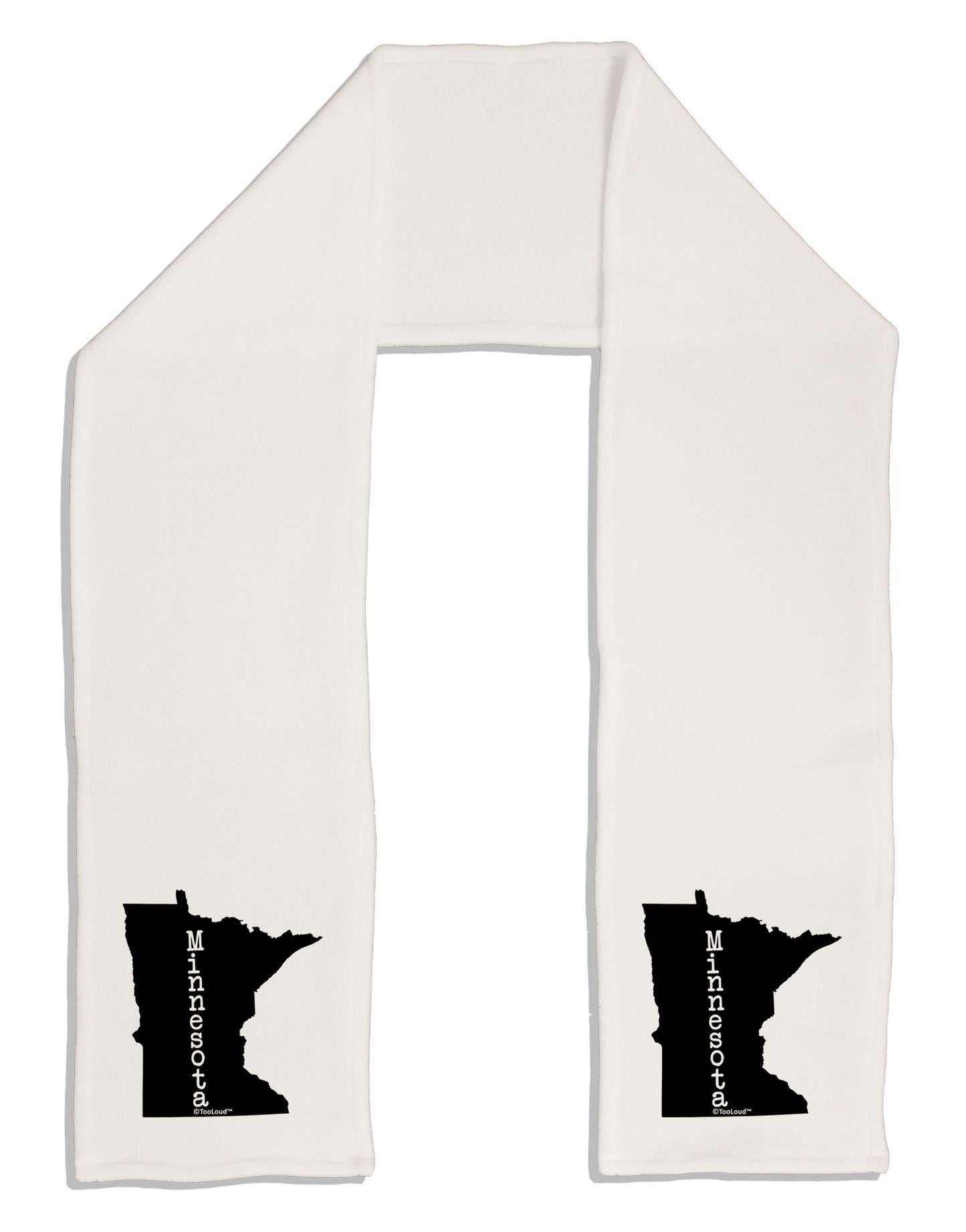 Minnesota - United States Shape Adult Fleece 64" Scarf-TooLoud-White-One-Size-Adult-Davson Sales