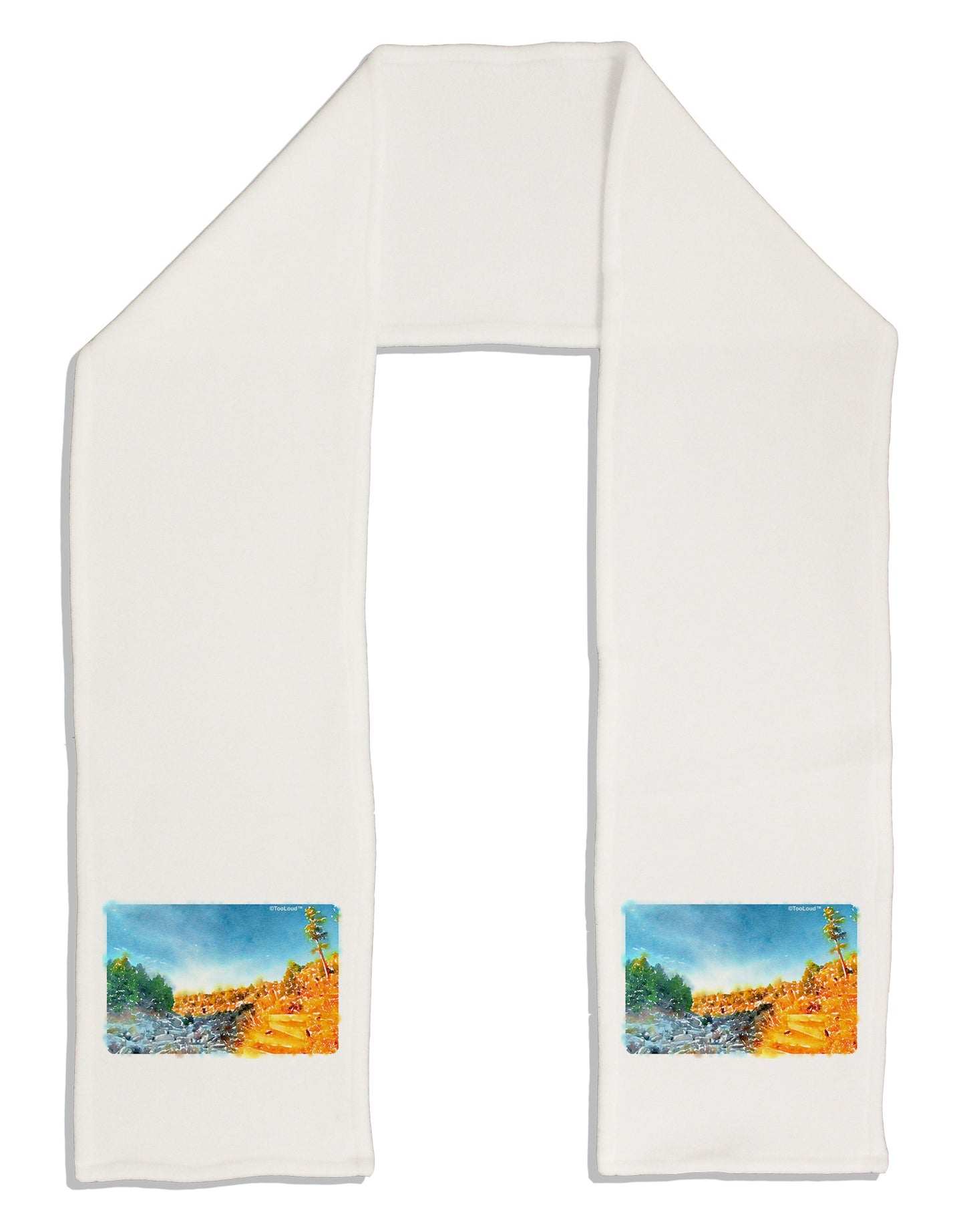 Castlewood Canyon Watercolor Adult Fleece 64" Scarf-TooLoud-White-One-Size-Adult-Davson Sales