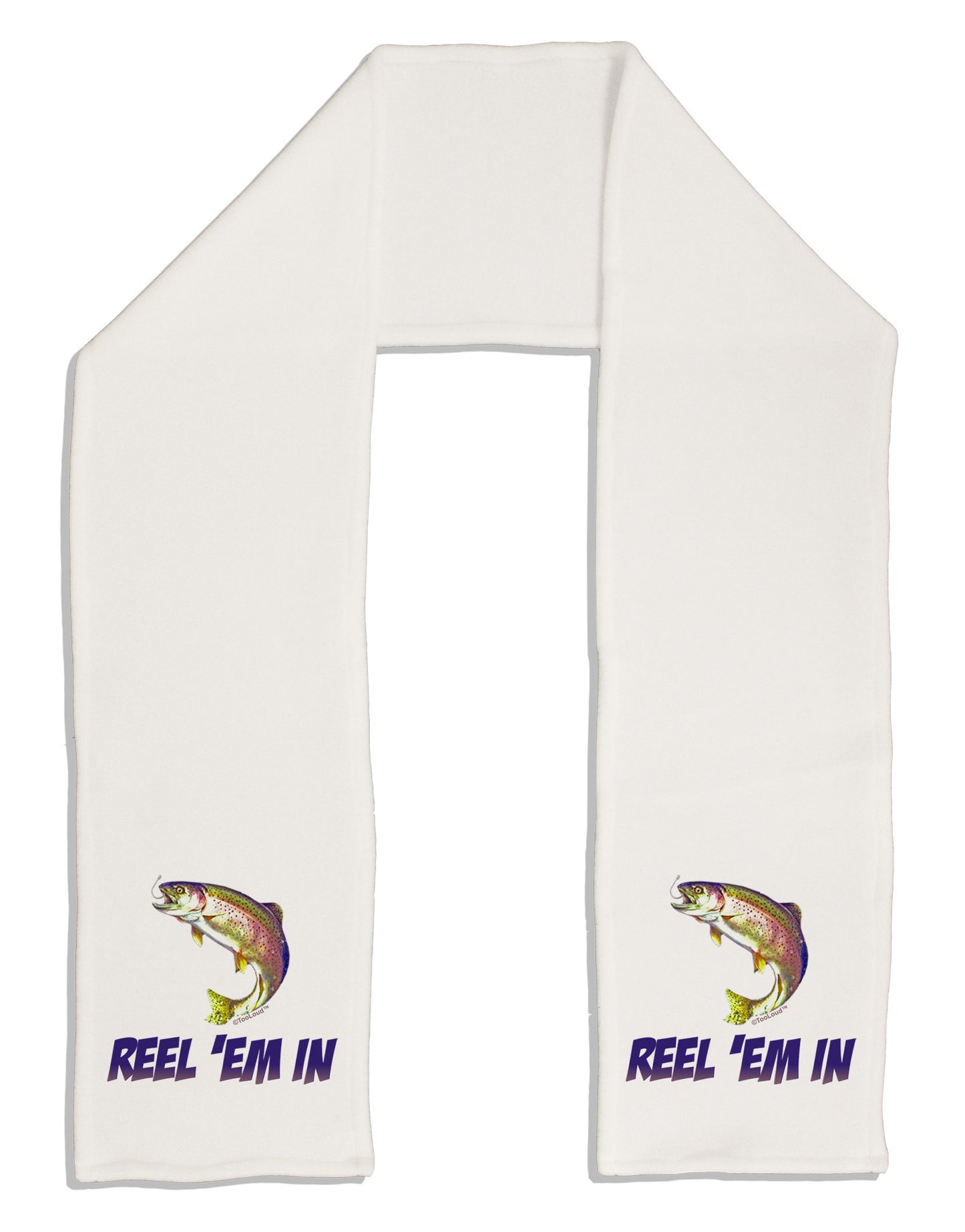 Rainbow Trout Reel Em In Adult Fleece 64" Scarf-TooLoud-White-One-Size-Adult-Davson Sales