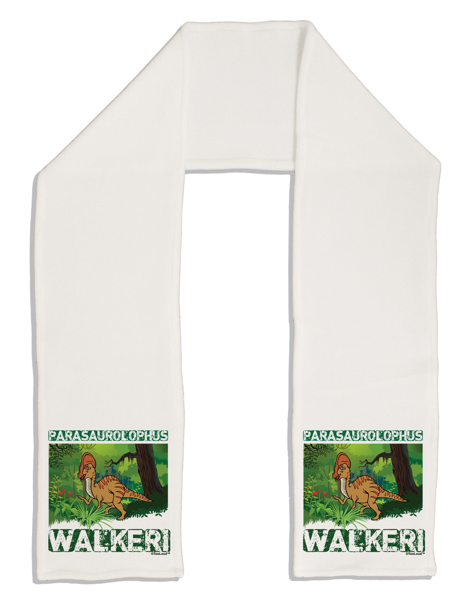 Parasaurolophus Walkeri - With Name Adult Fleece 64" Scarf-TooLoud-White-One-Size-Adult-Davson Sales