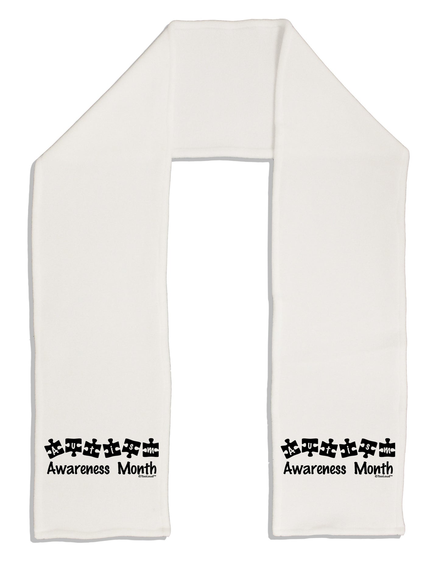 Autism Awareness Month - Puzzle Pieces Adult Fleece 64" Scarf by TooLoud-TooLoud-White-One-Size-Adult-Davson Sales