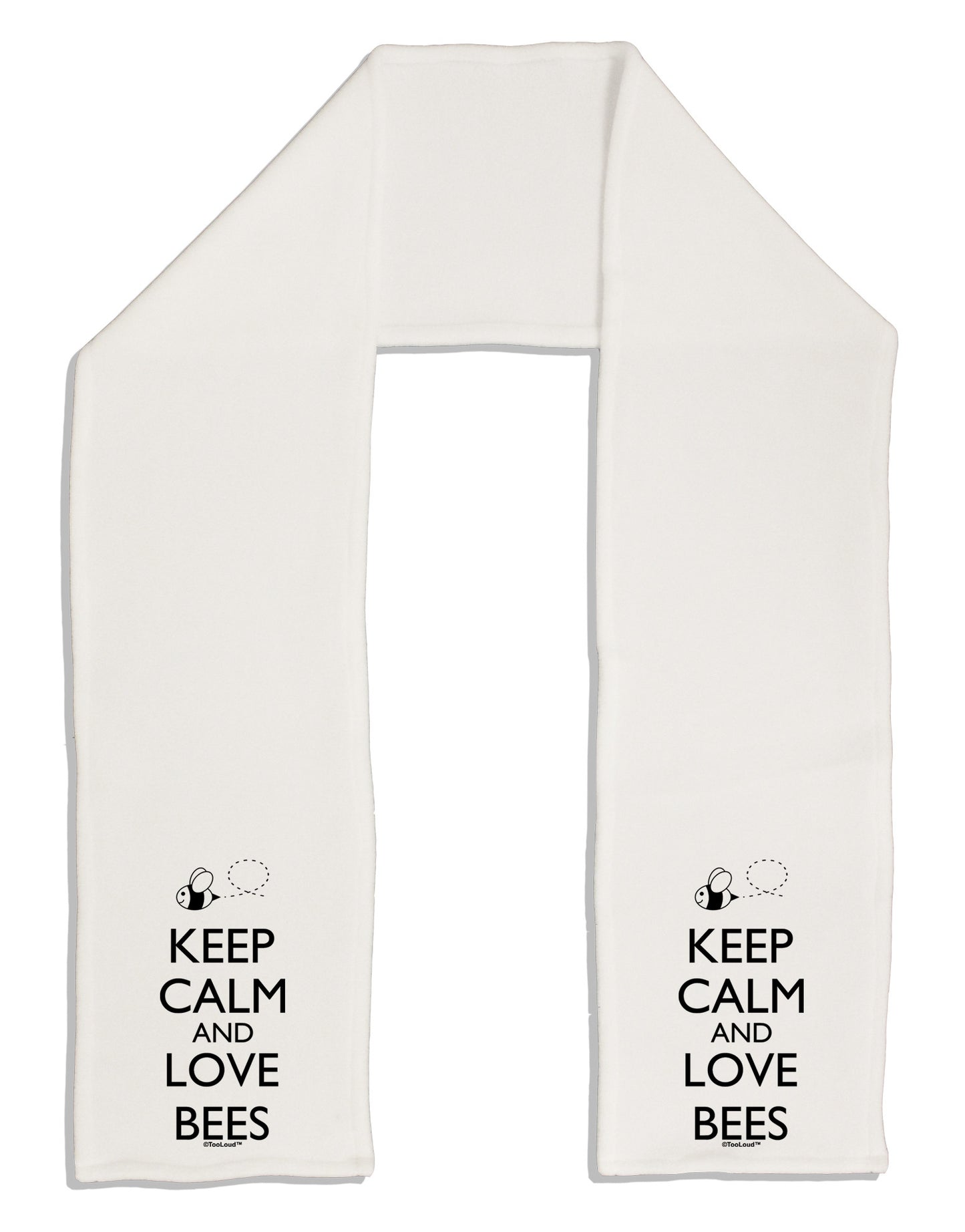 Keep Calm and Love Bees Adult Fleece 64" Scarf-TooLoud-White-One-Size-Adult-Davson Sales