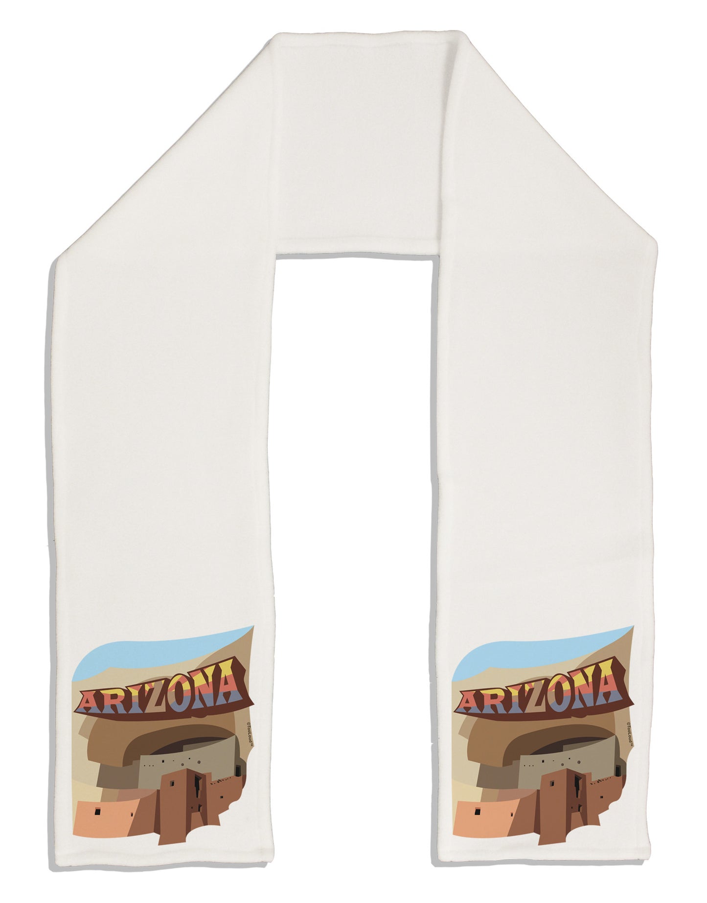 Arizona Montezuma Castle Adult Fleece 64" Scarf-TooLoud-White-One-Size-Adult-Davson Sales