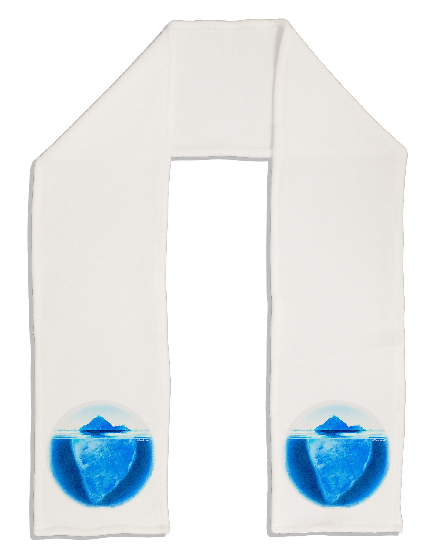 Iceberg Watercolor Adult Fleece 64" Scarf-TooLoud-White-One-Size-Adult-Davson Sales