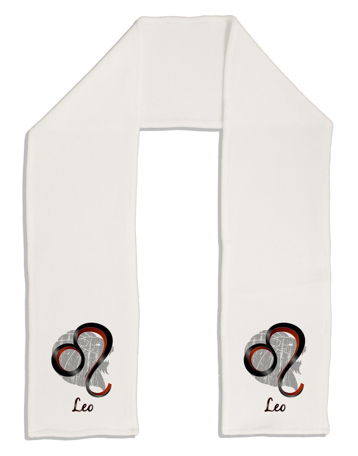Leo Symbol Adult Fleece 64" Scarf-TooLoud-White-One-Size-Adult-Davson Sales