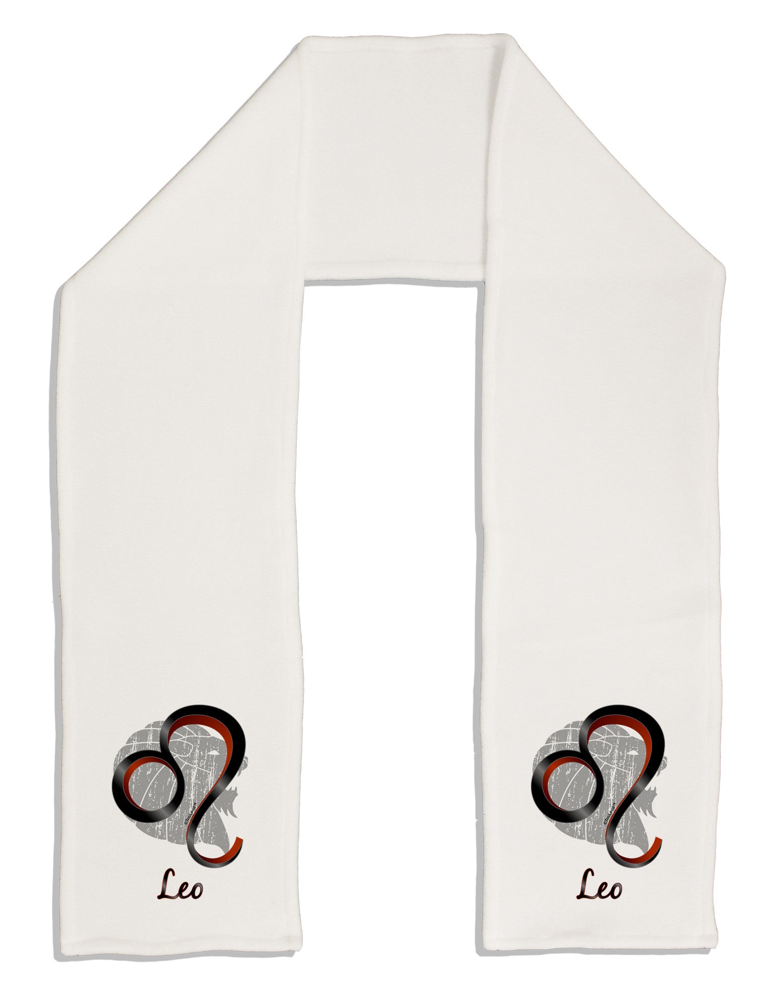 Leo Symbol Adult Fleece 64" Scarf-TooLoud-White-One-Size-Adult-Davson Sales