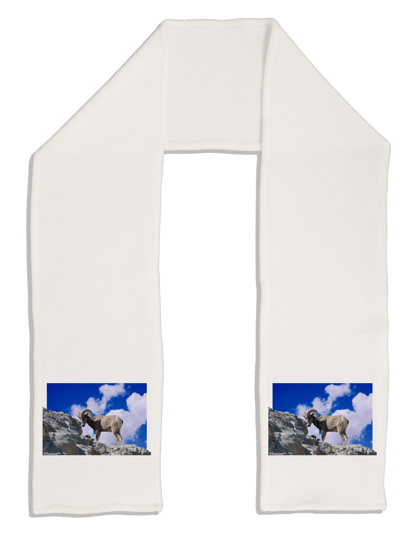Bighorn Ram Adult Fleece 64" Scarf-TooLoud-White-One-Size-Adult-Davson Sales