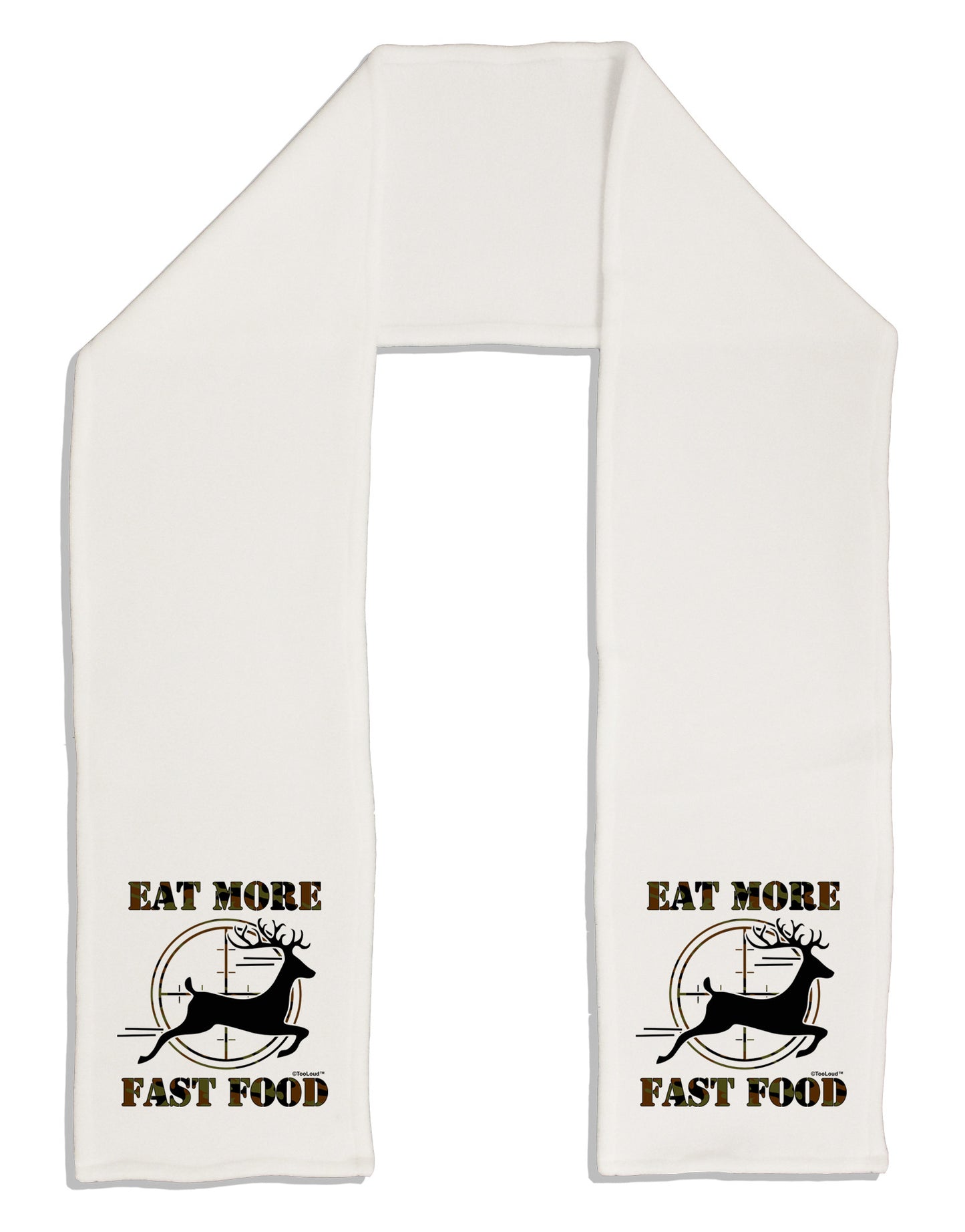 Eat More Fast Food - Deer Adult Fleece 64" Scarf-TooLoud-White-One-Size-Adult-Davson Sales