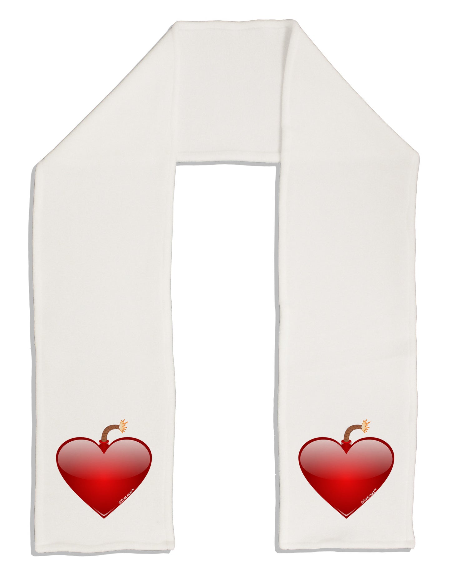 Love Bomb Adult Fleece 64" Scarf-TooLoud-White-One-Size-Adult-Davson Sales