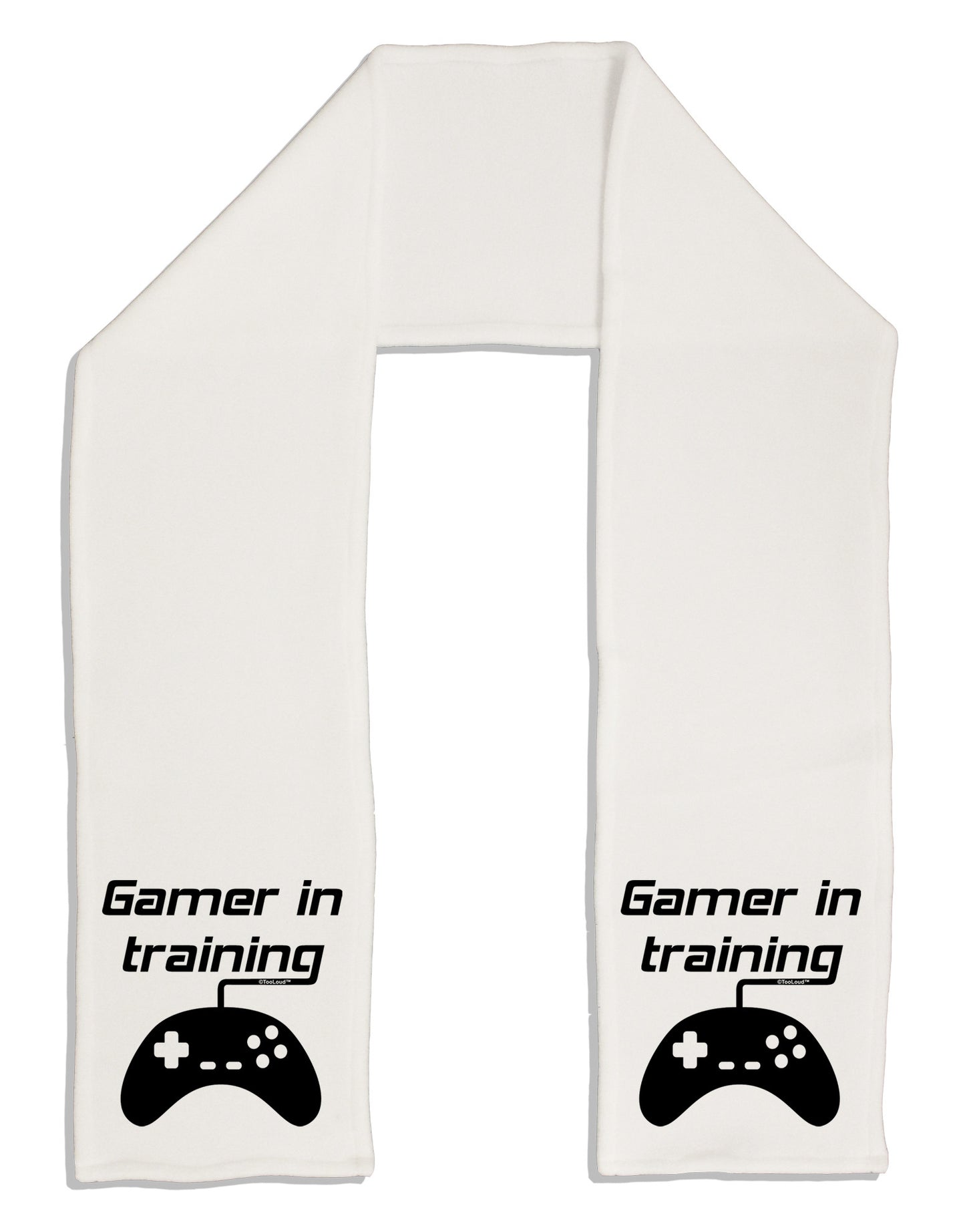 Gamer In Training BnW Adult Fleece 64" Scarf-TooLoud-White-One-Size-Adult-Davson Sales