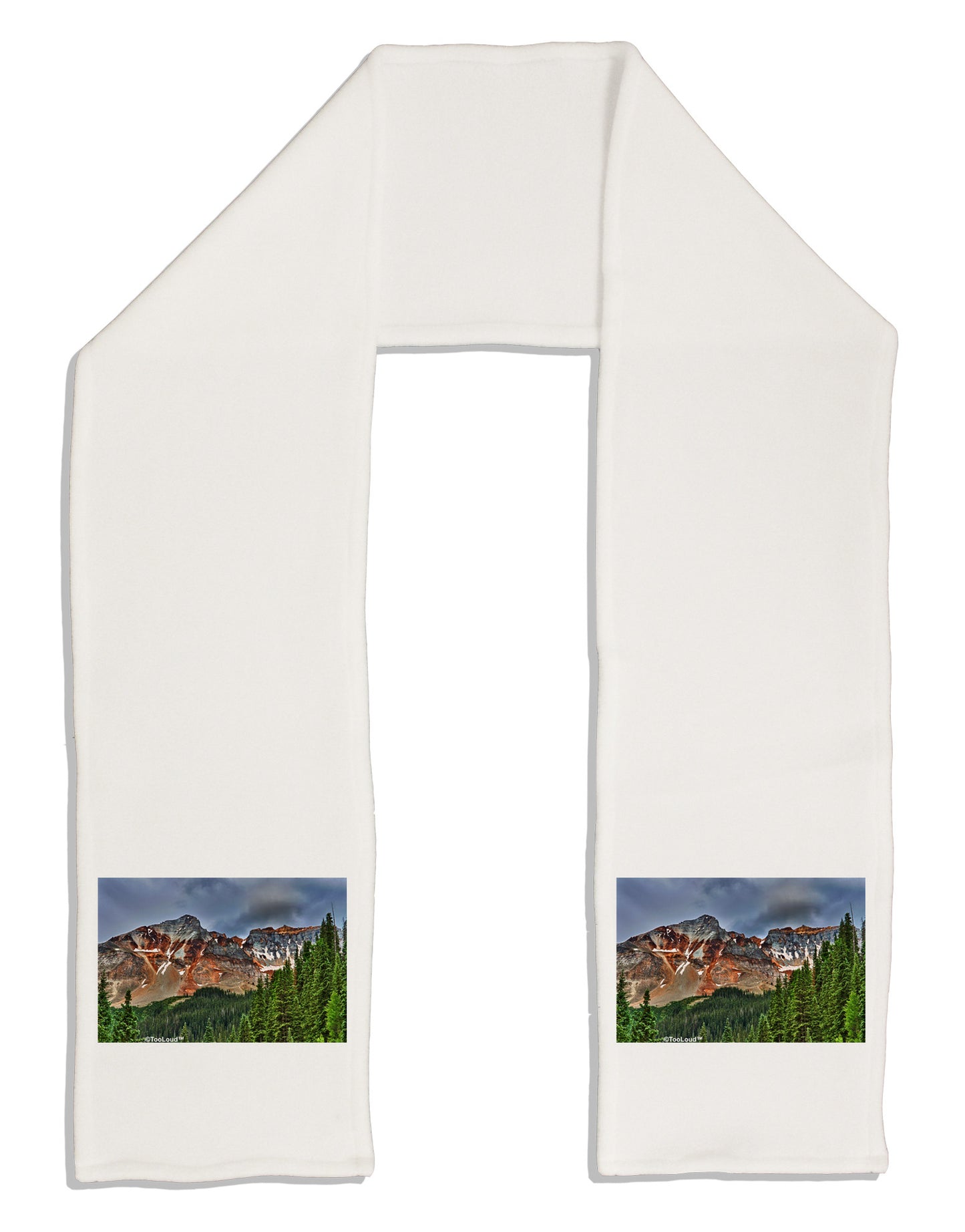 Colorado Mountains Forrest Adult Fleece 64" Scarf-TooLoud-White-One-Size-Adult-Davson Sales