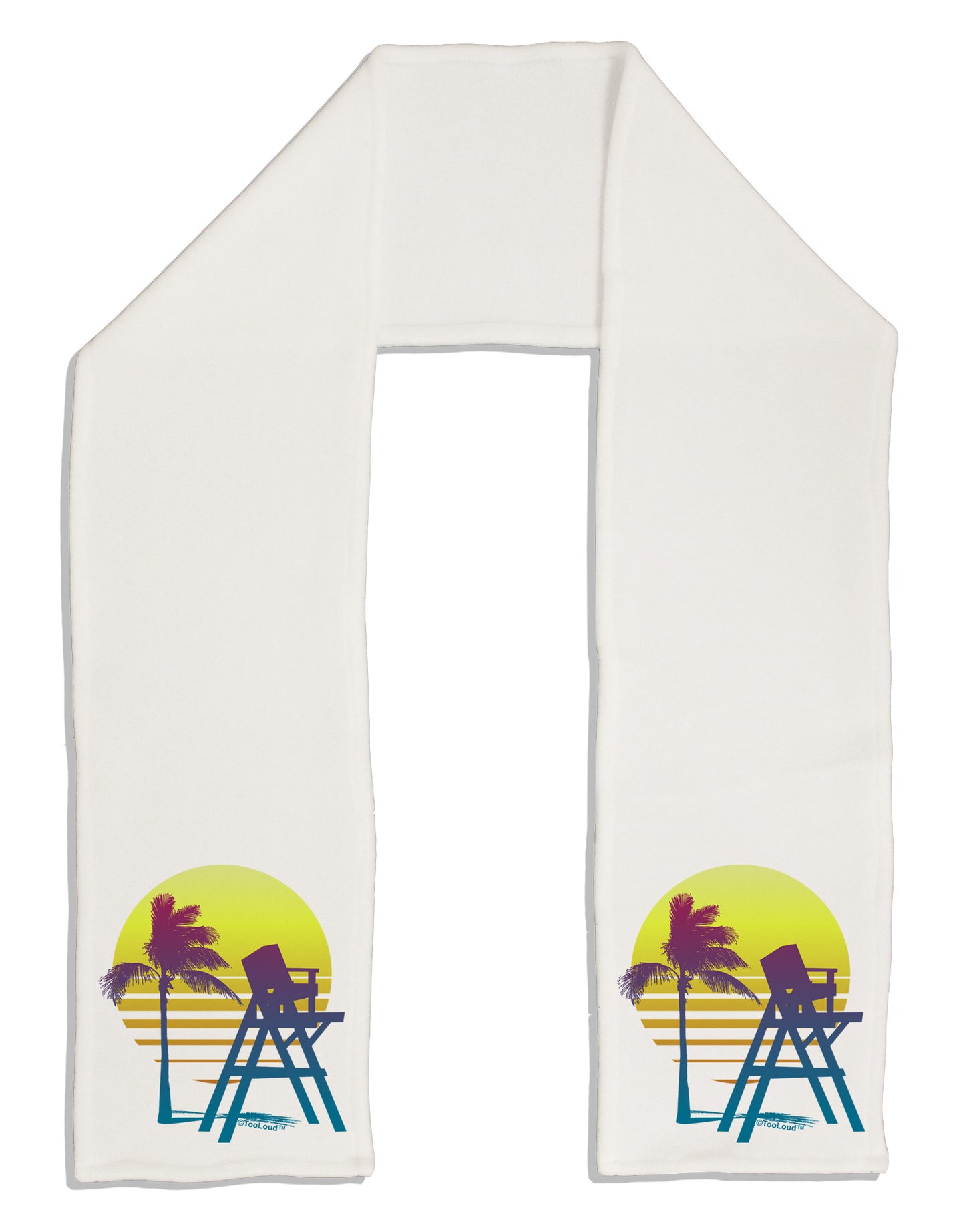 LA Beach Silhouette Letters Adult Fleece 64" Scarf-TooLoud-White-One-Size-Adult-Davson Sales