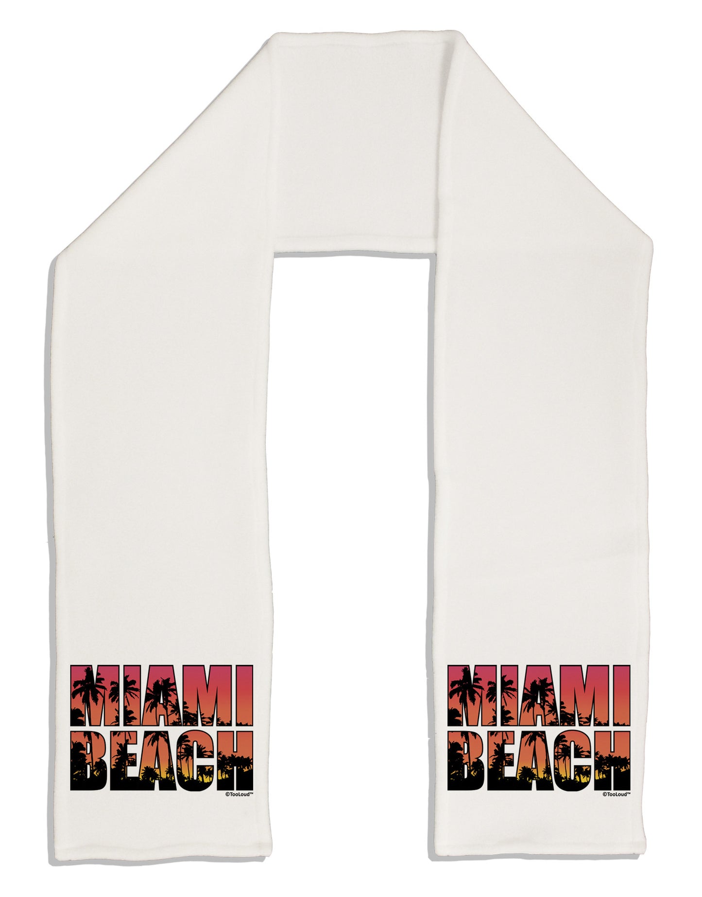 Miami Beach - Sunset Palm Trees Adult Fleece 64" Scarf by TooLoud-TooLoud-White-One-Size-Adult-Davson Sales