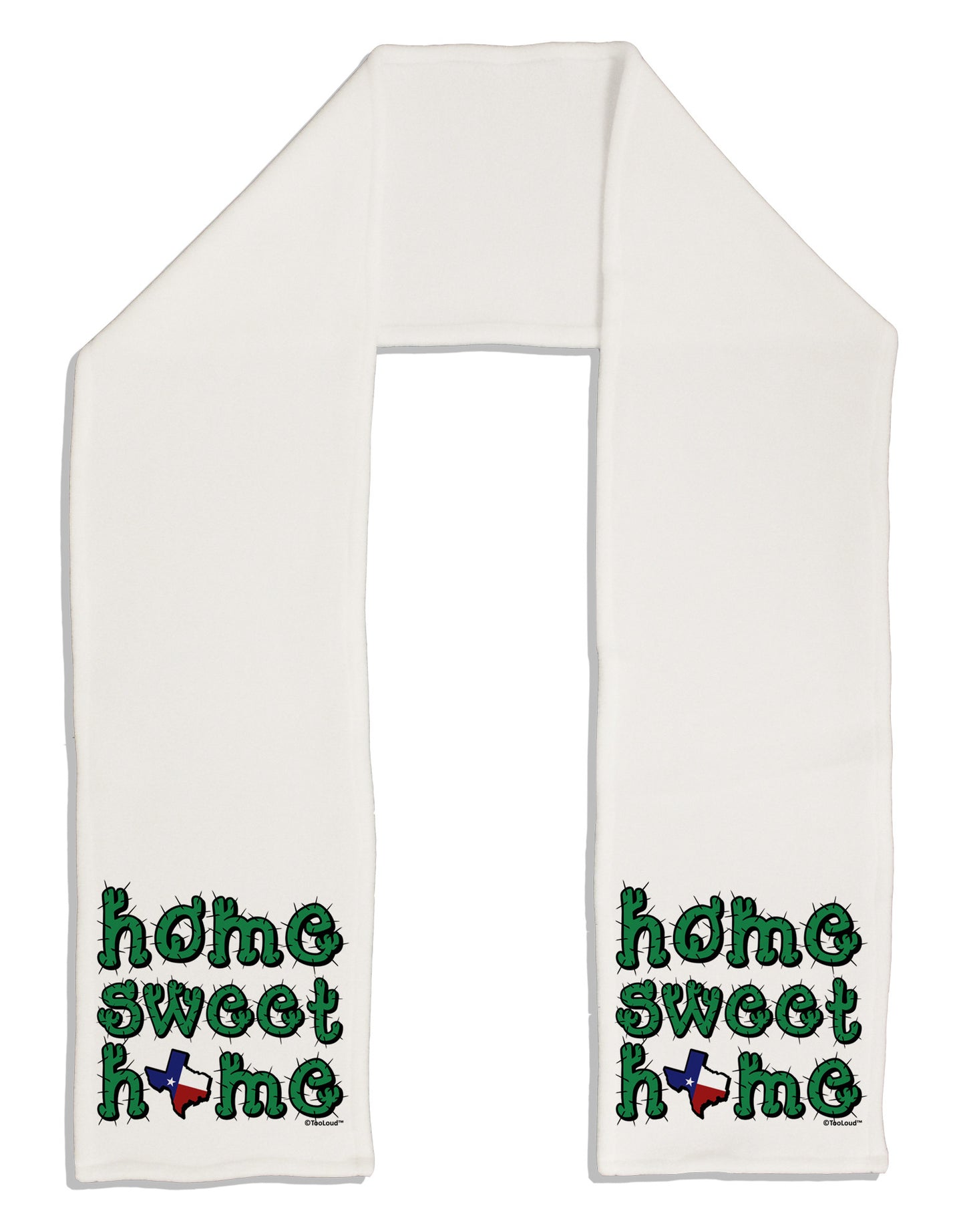 Home Sweet Home - Texas - Cactus and State Flag Adult Fleece 64" Scarf by TooLoud-TooLoud-White-One-Size-Adult-Davson Sales